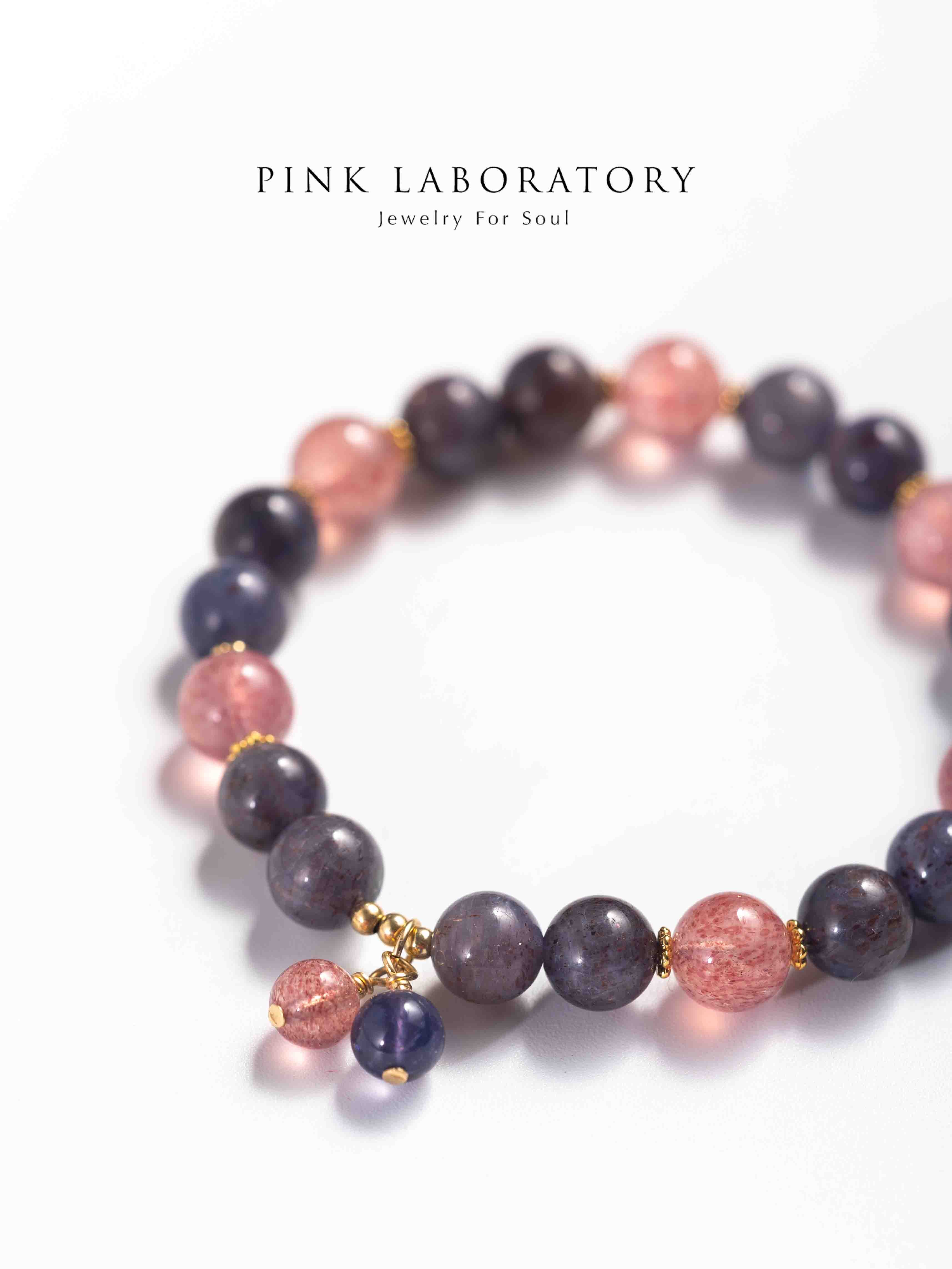 堇青石草莓晶14K包金手鍊