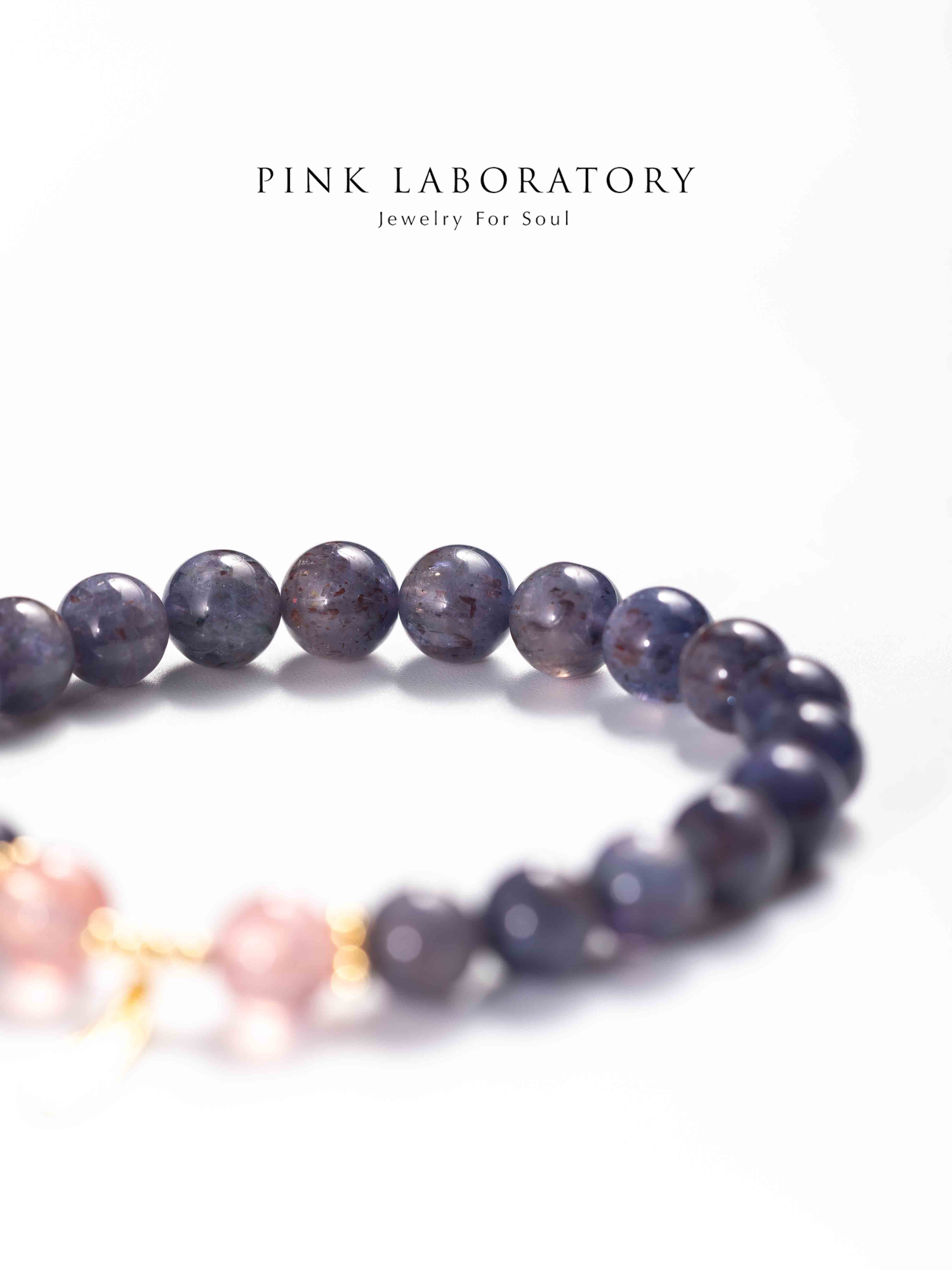 堇青石草莓晶14K鍍金手鍊