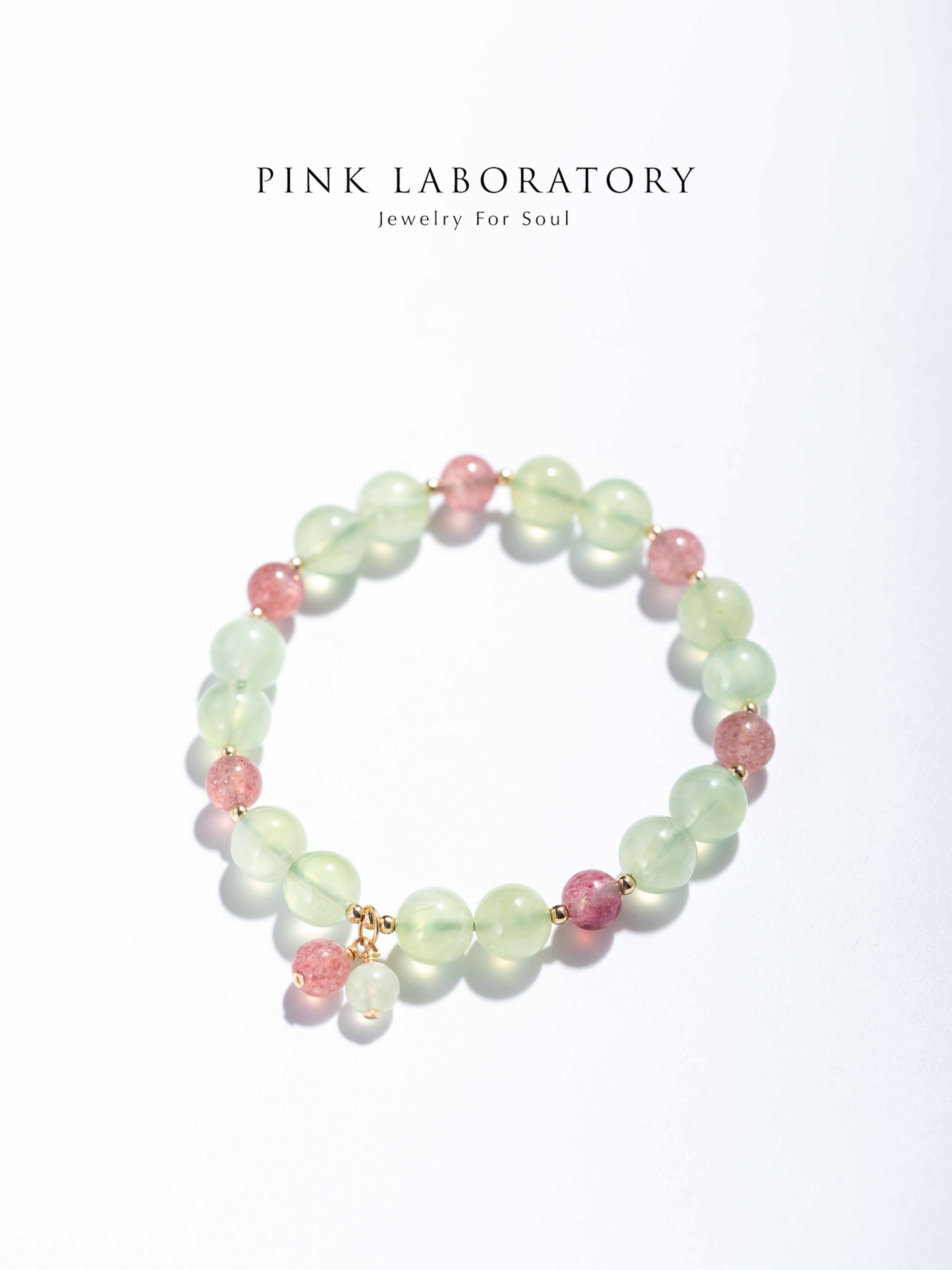 葡萄石草莓晶14k包金手鍊