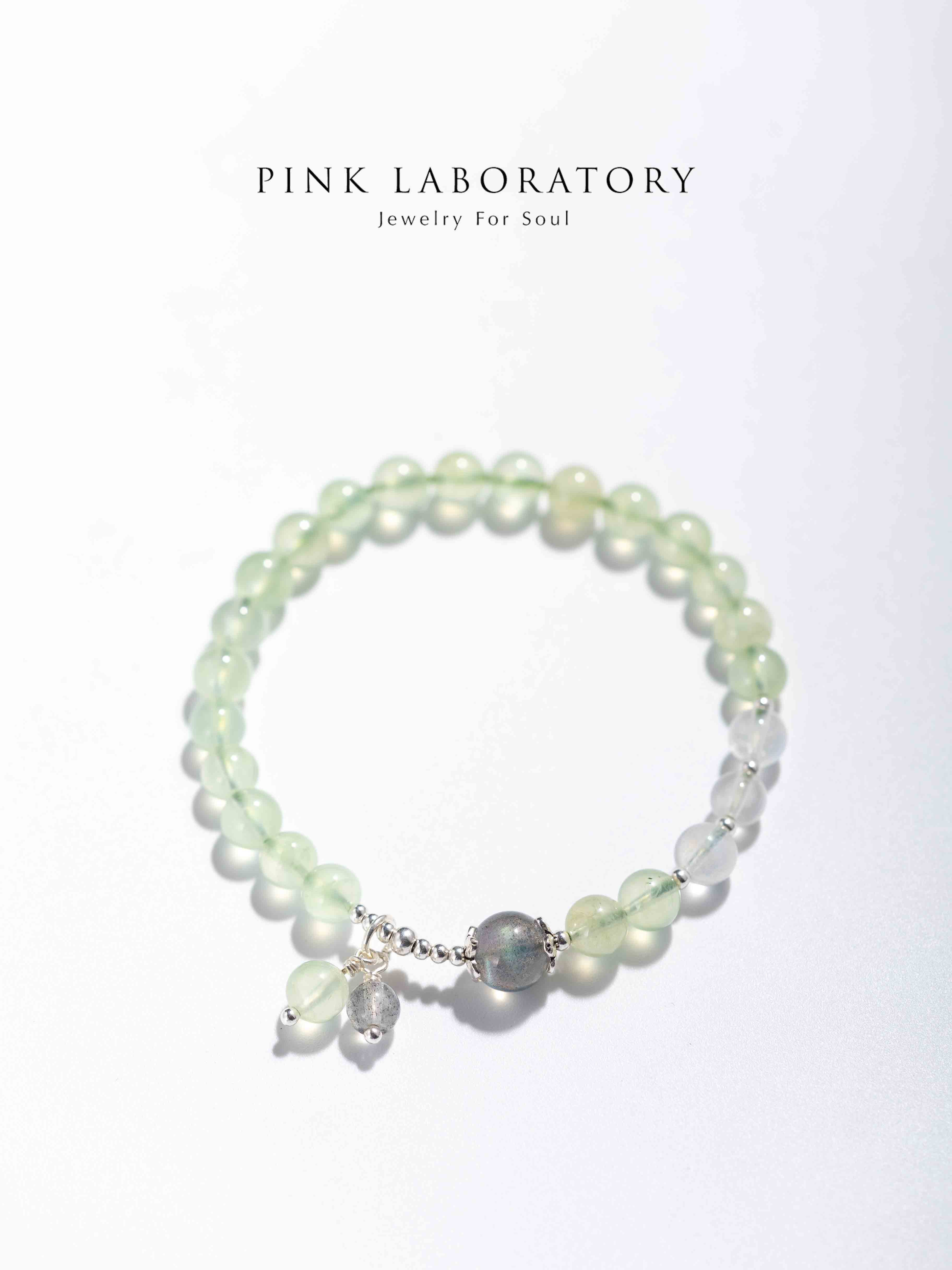 葡萄石拉長石925純銀手鏈