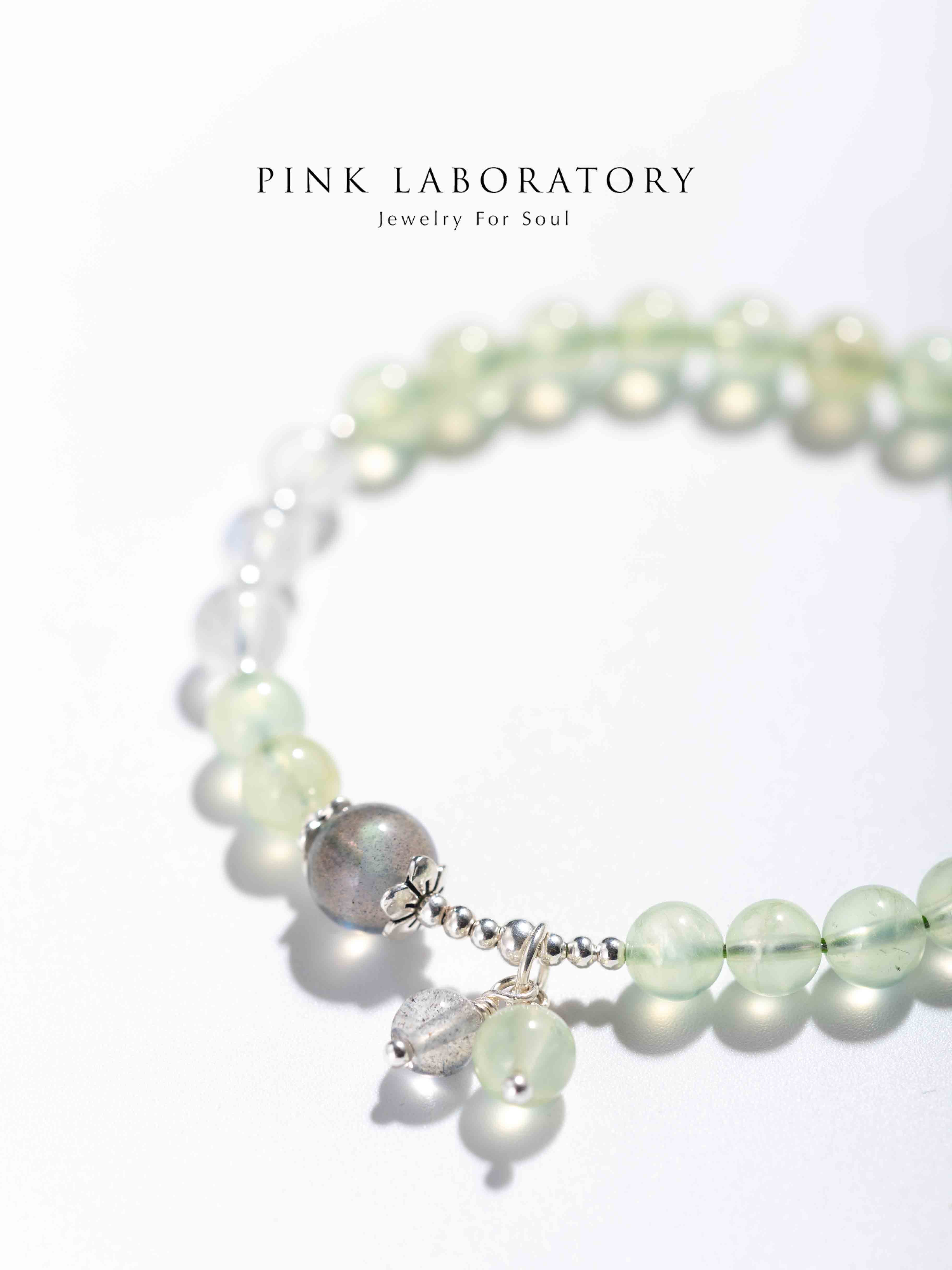 葡萄石拉長石925純銀手鏈