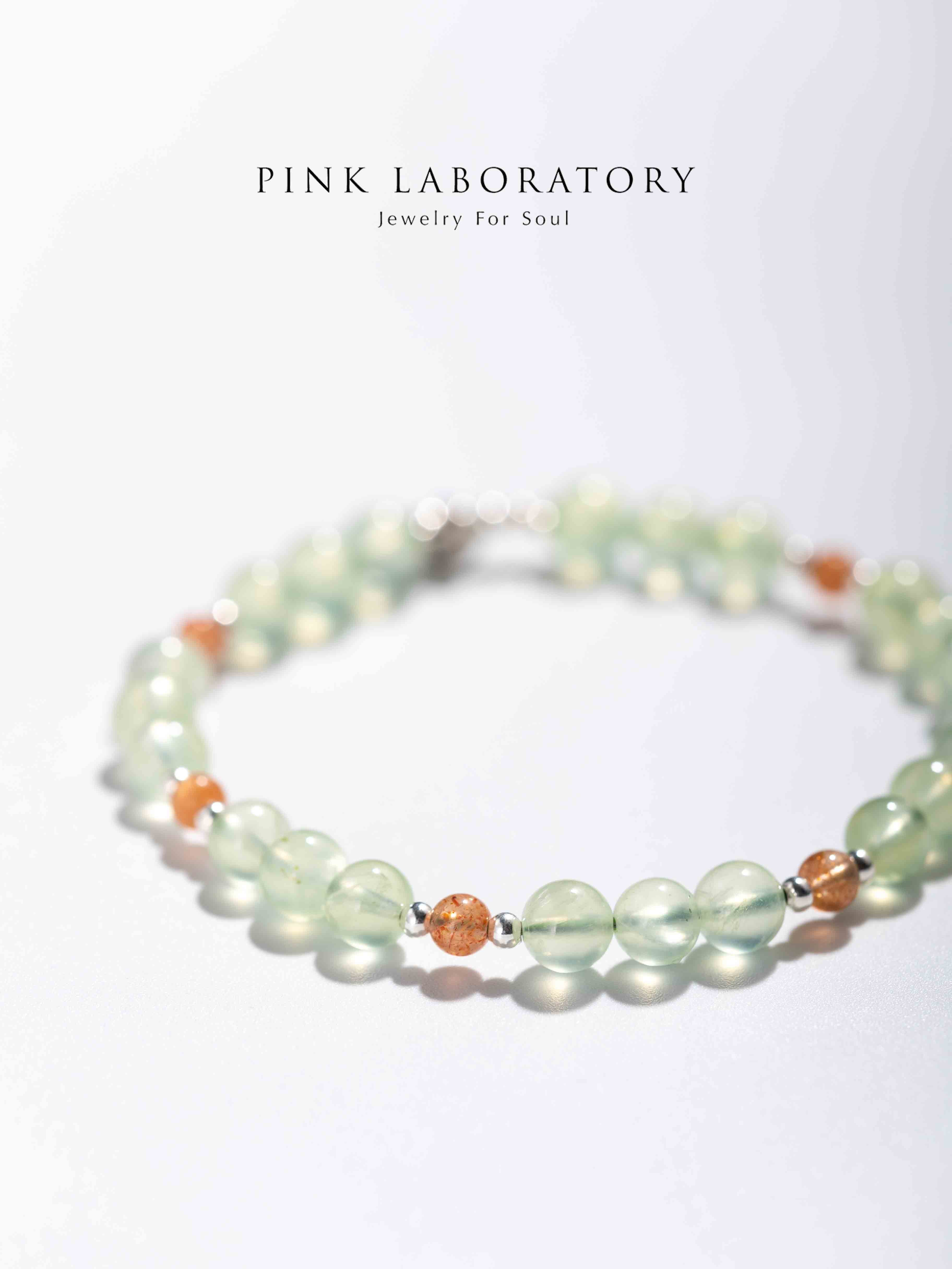 葡萄石金太陽石925純銀手鏈