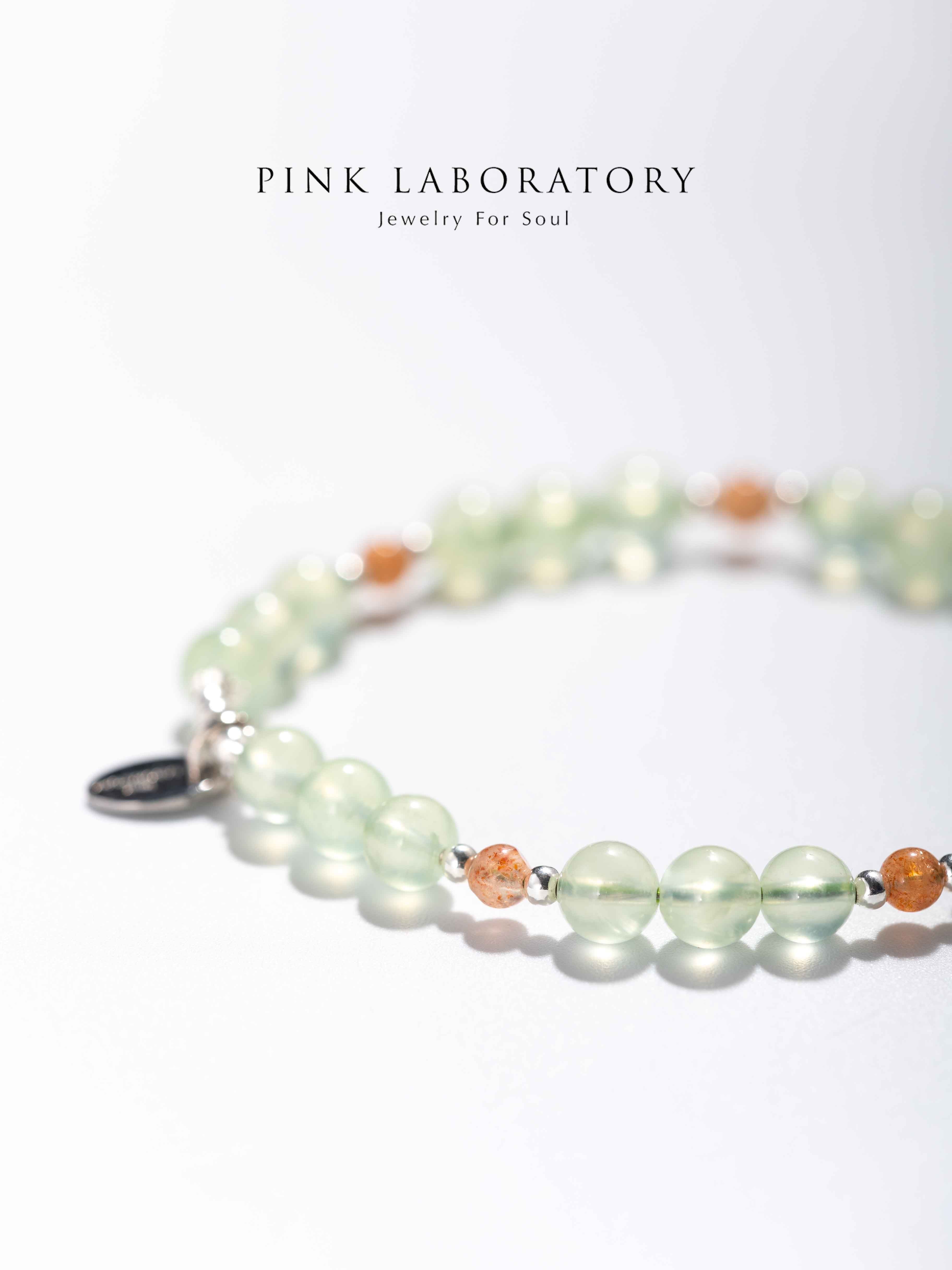 葡萄石金太陽石925純銀手鏈