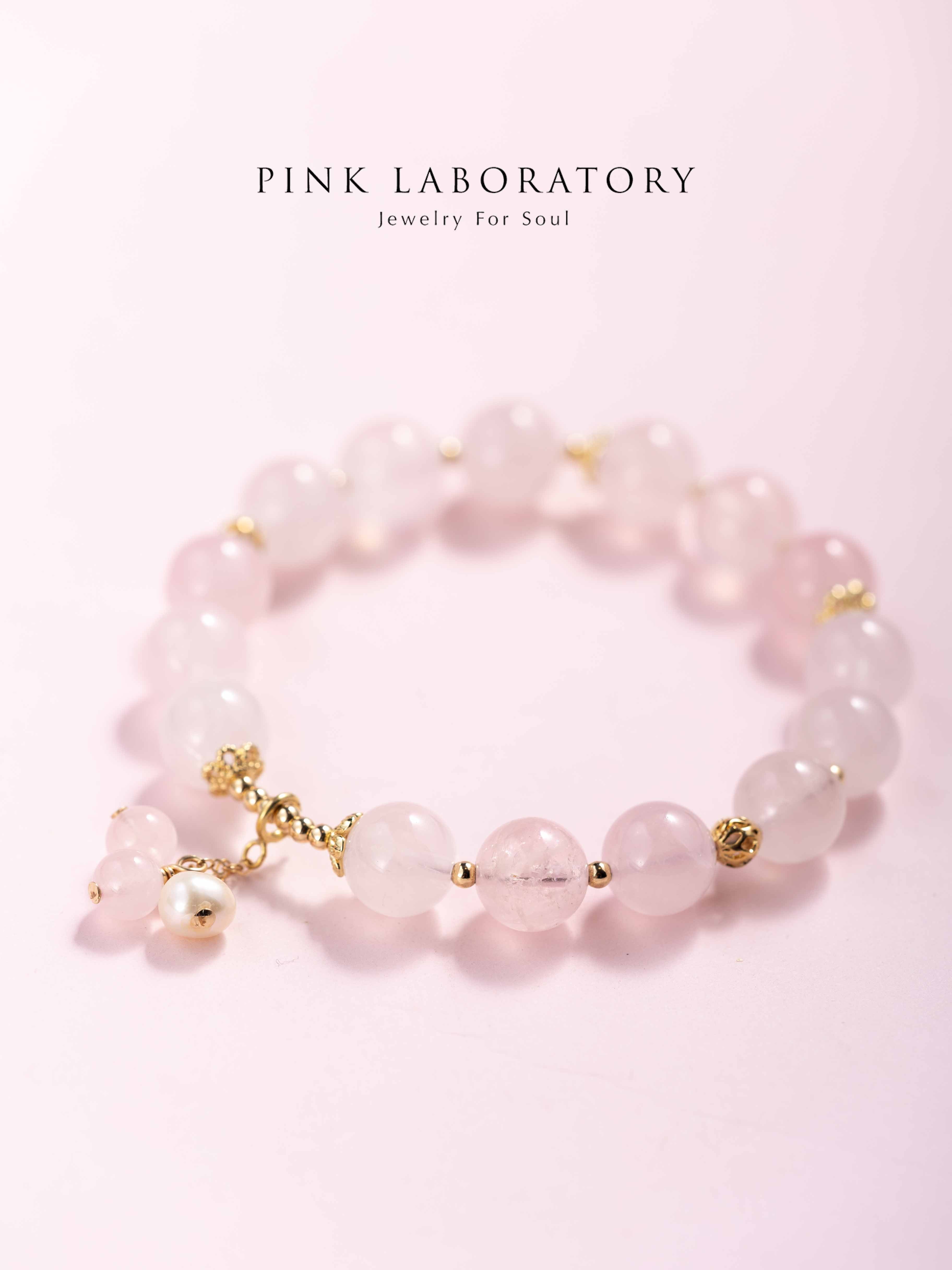 粉水晶14k包金手鍊