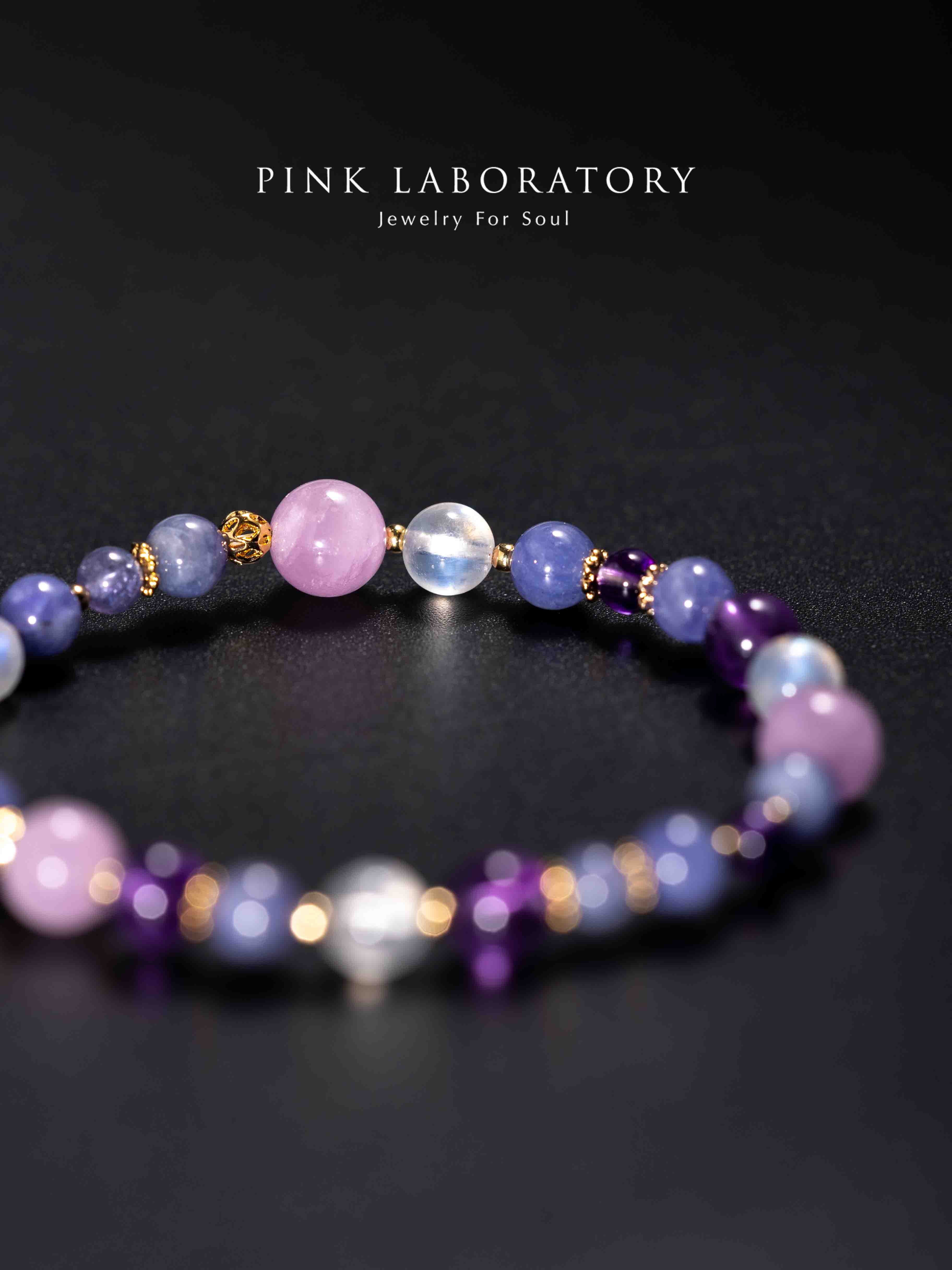 坦桑石紫水晶14k鍍金手鍊