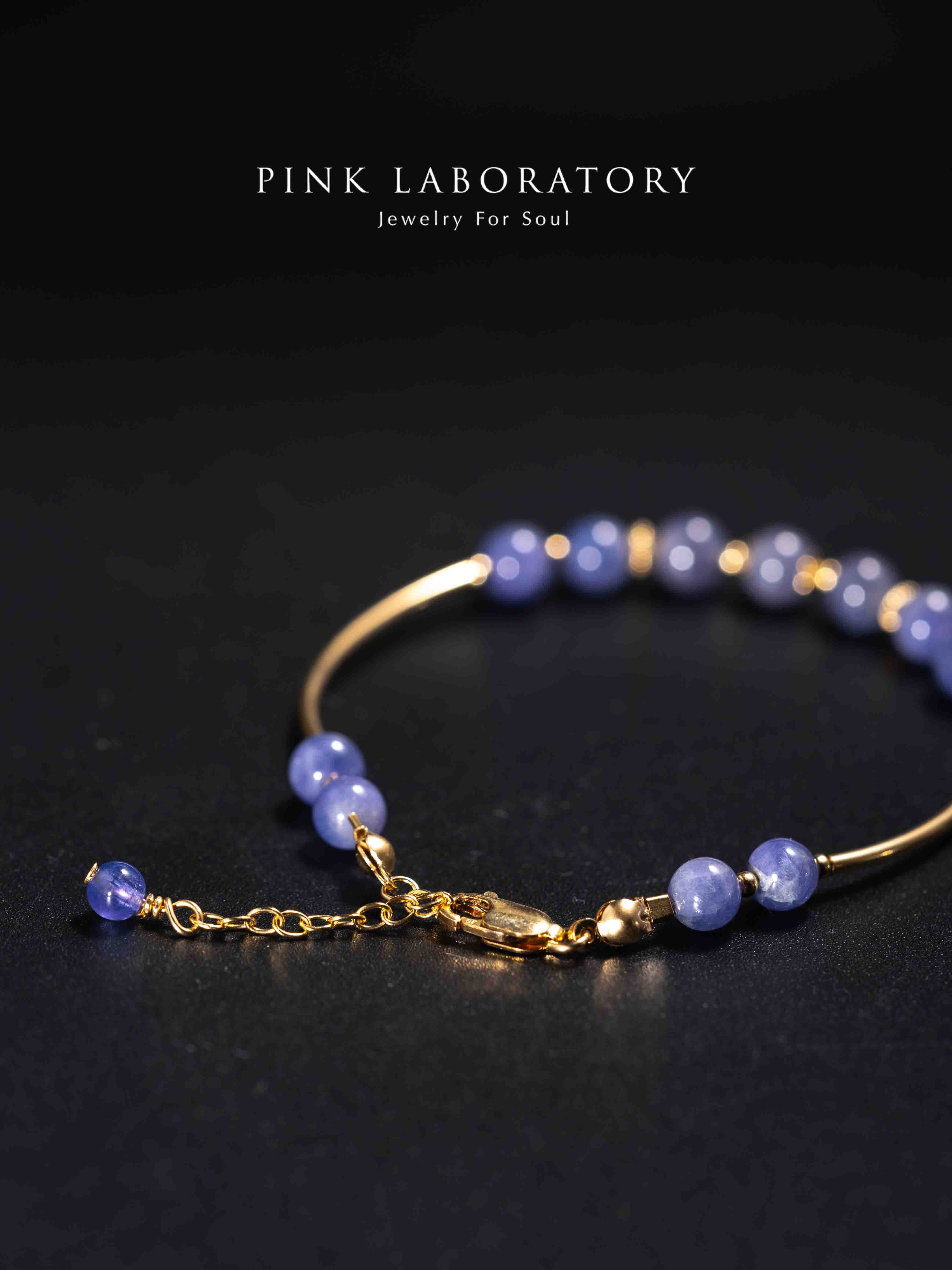 坦桑石6mm14k包金手鍊