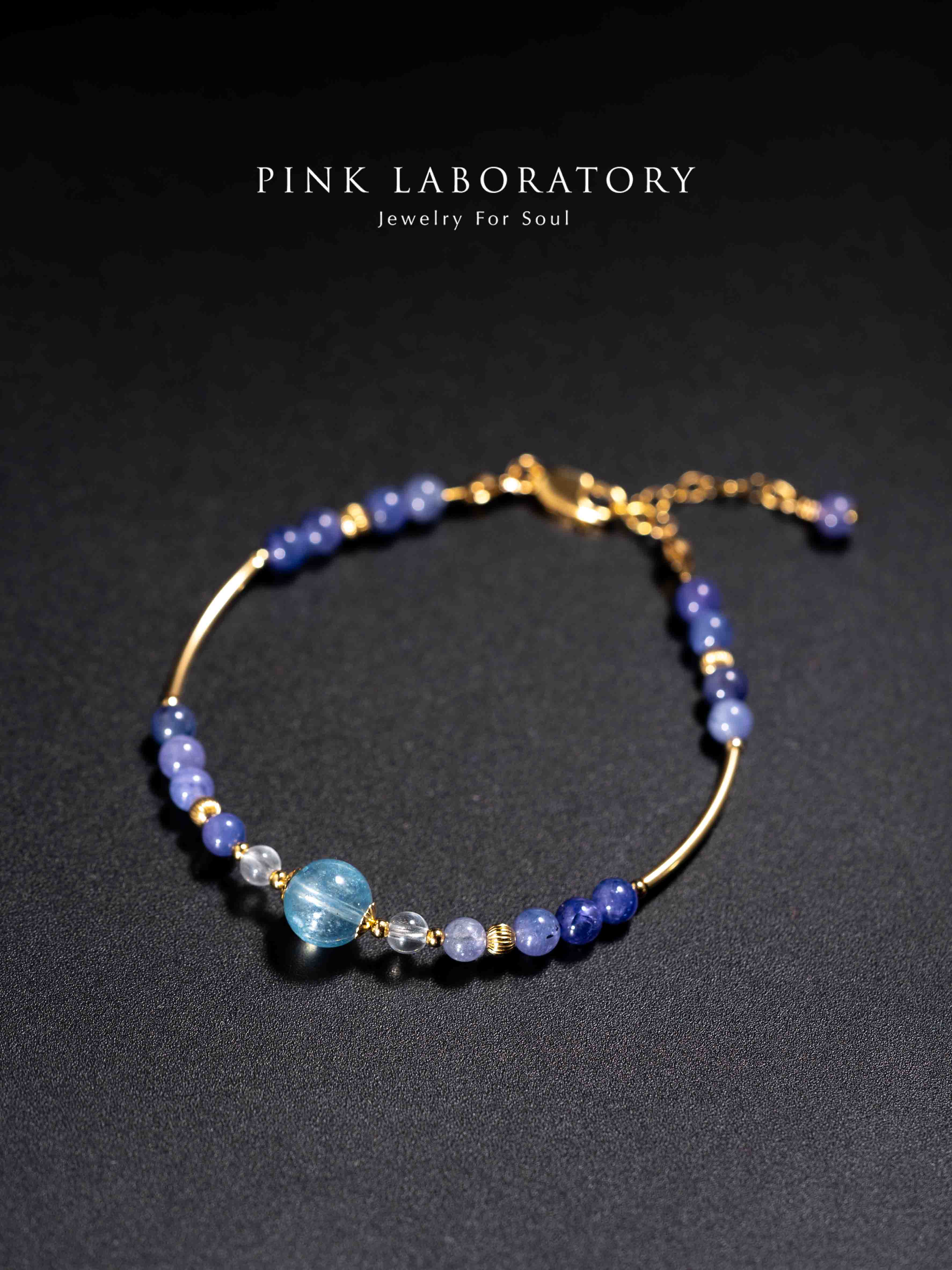 坦桑石海藍寶14k包金手鍊