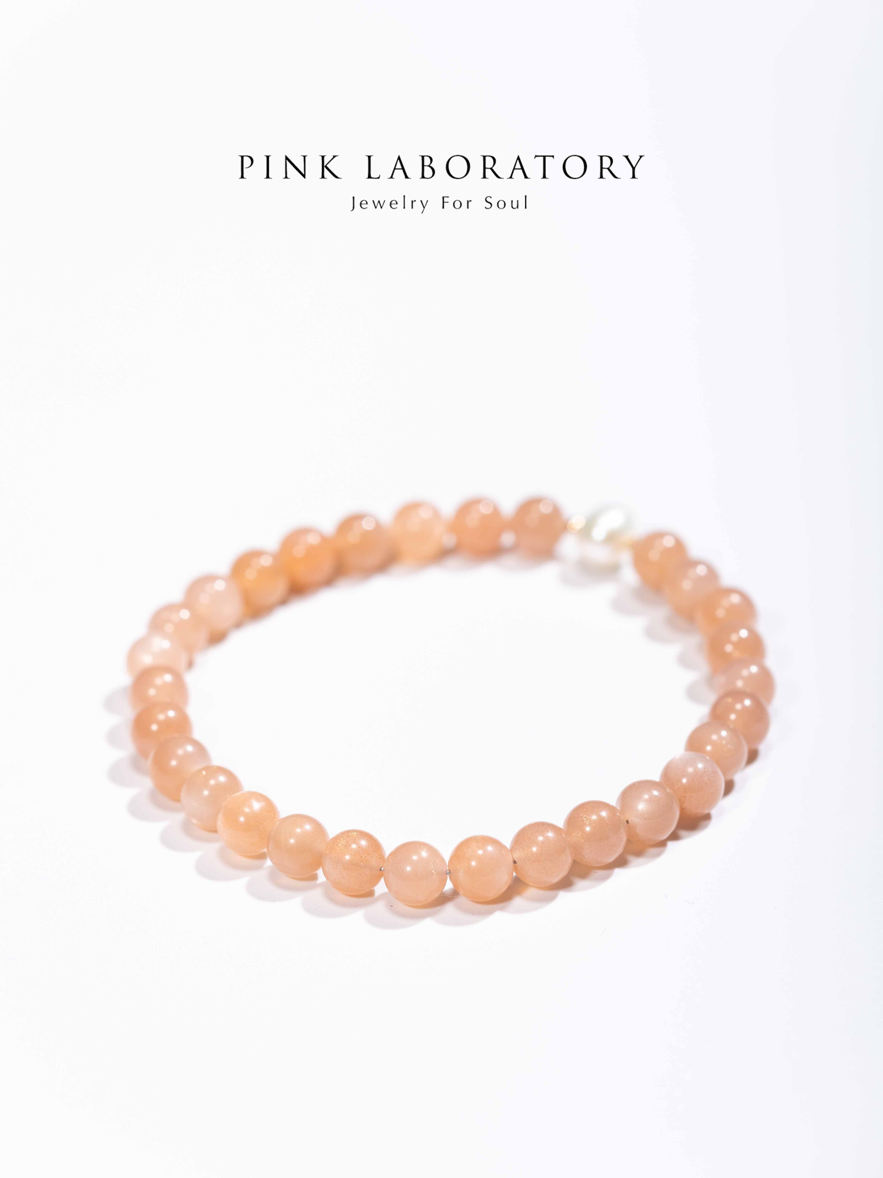 橙月光石珍珠手鍊