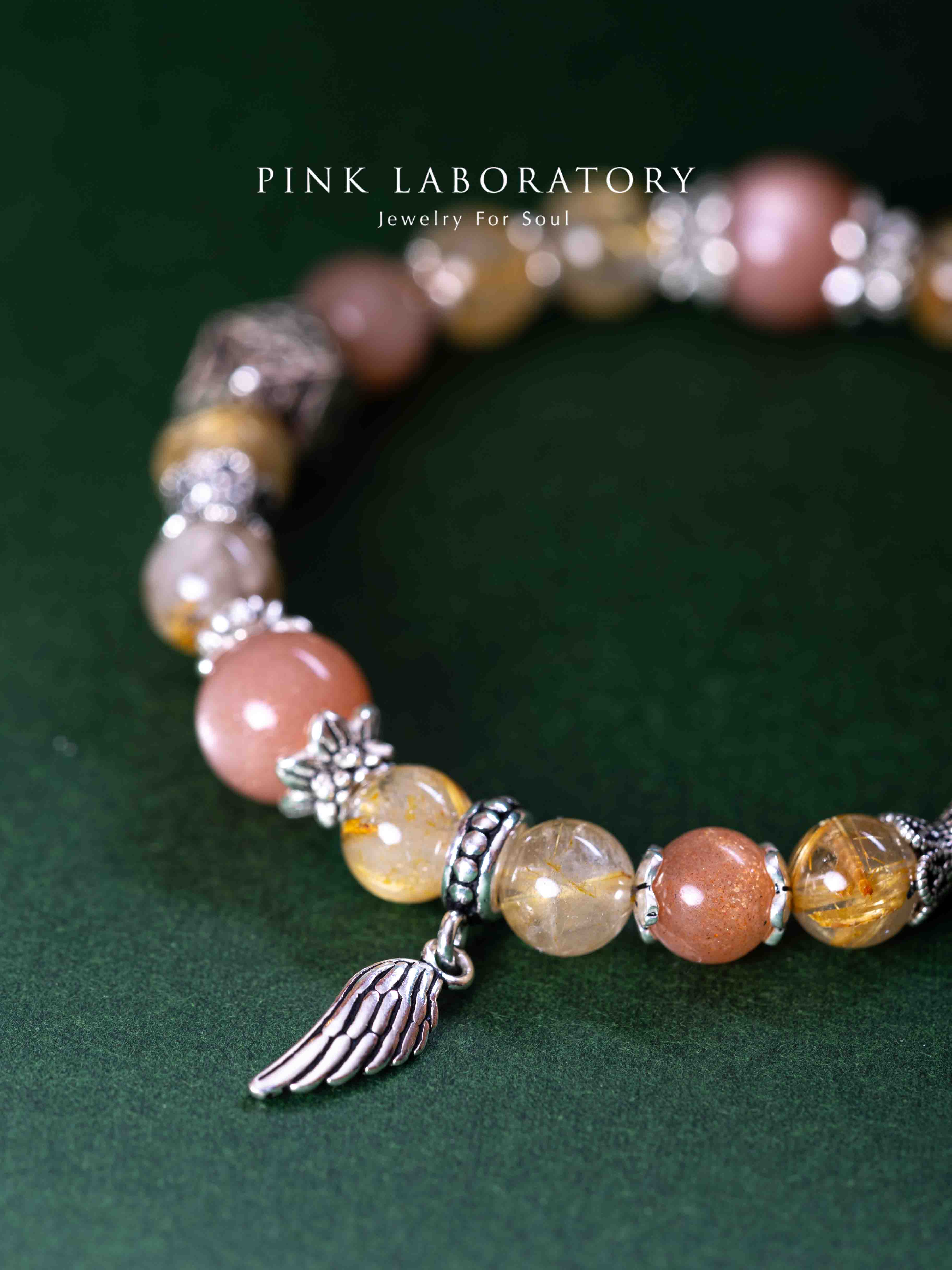 金髮晶太陽石925純銀手鍊