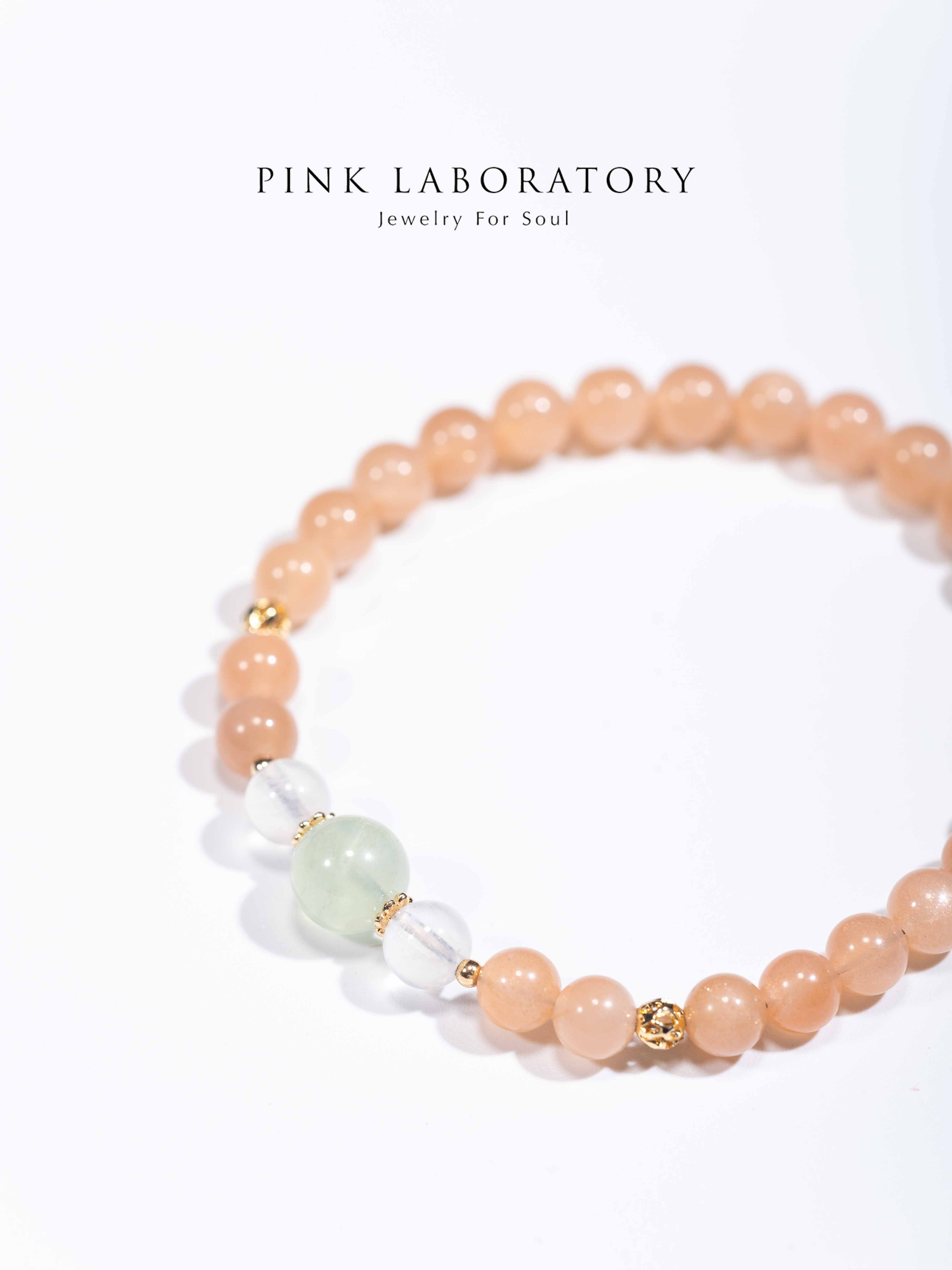 橙月光石葡萄石手鍊