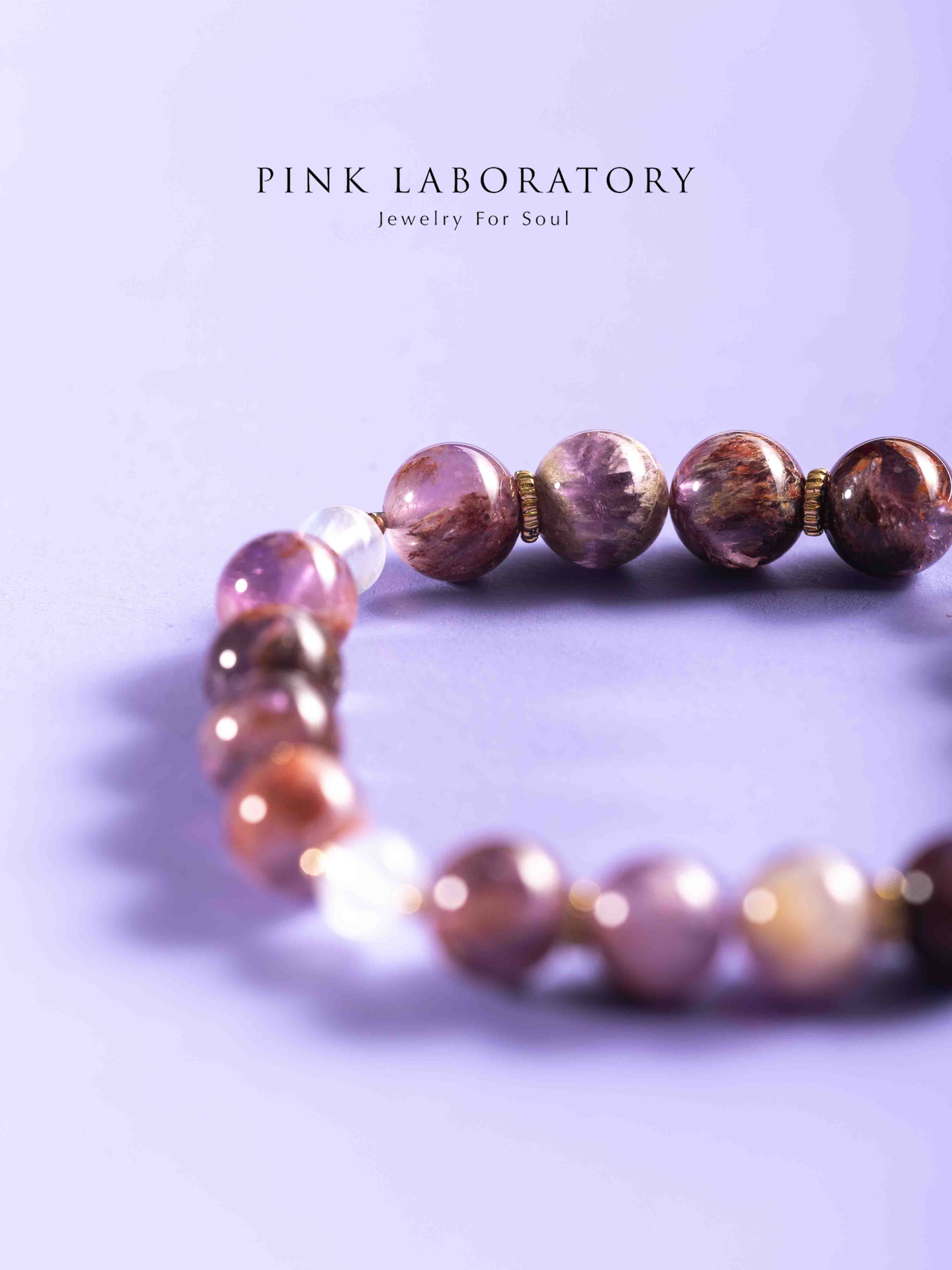 紫幽靈月光石14K鍍金手鍊