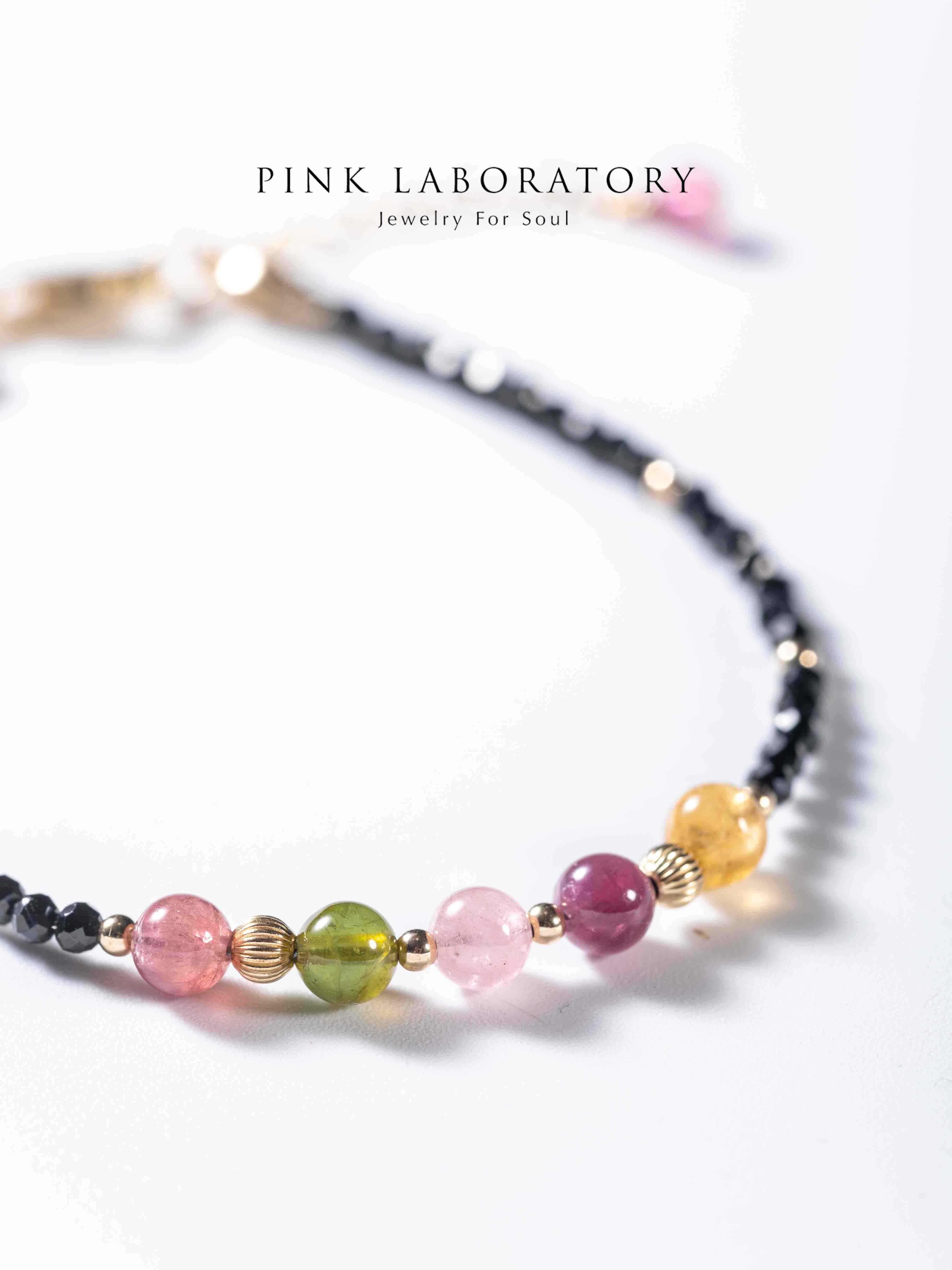 碧璽糖果色黑尖晶石手鍊