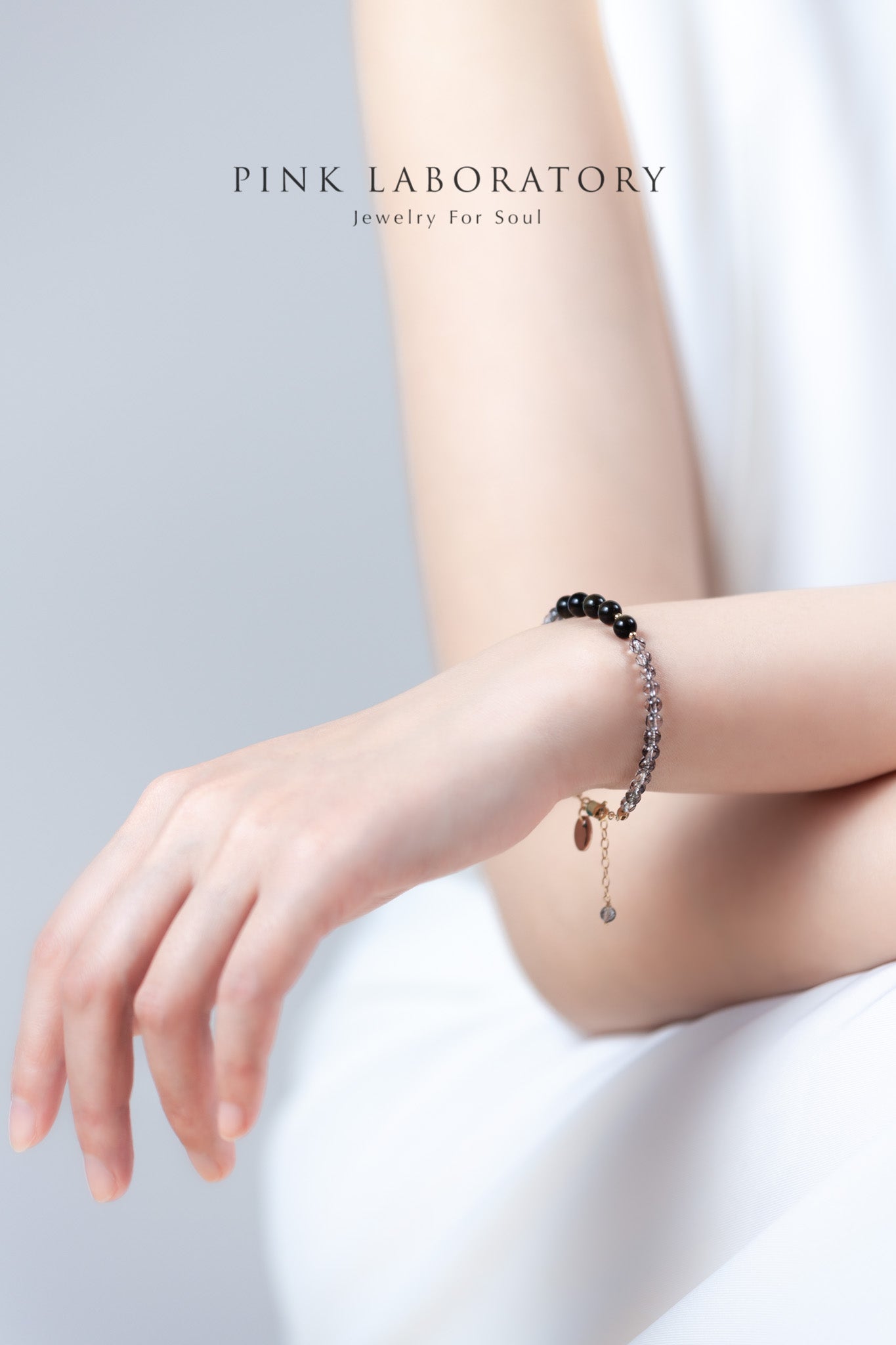 清透黑髮晶黑曜石手鍊