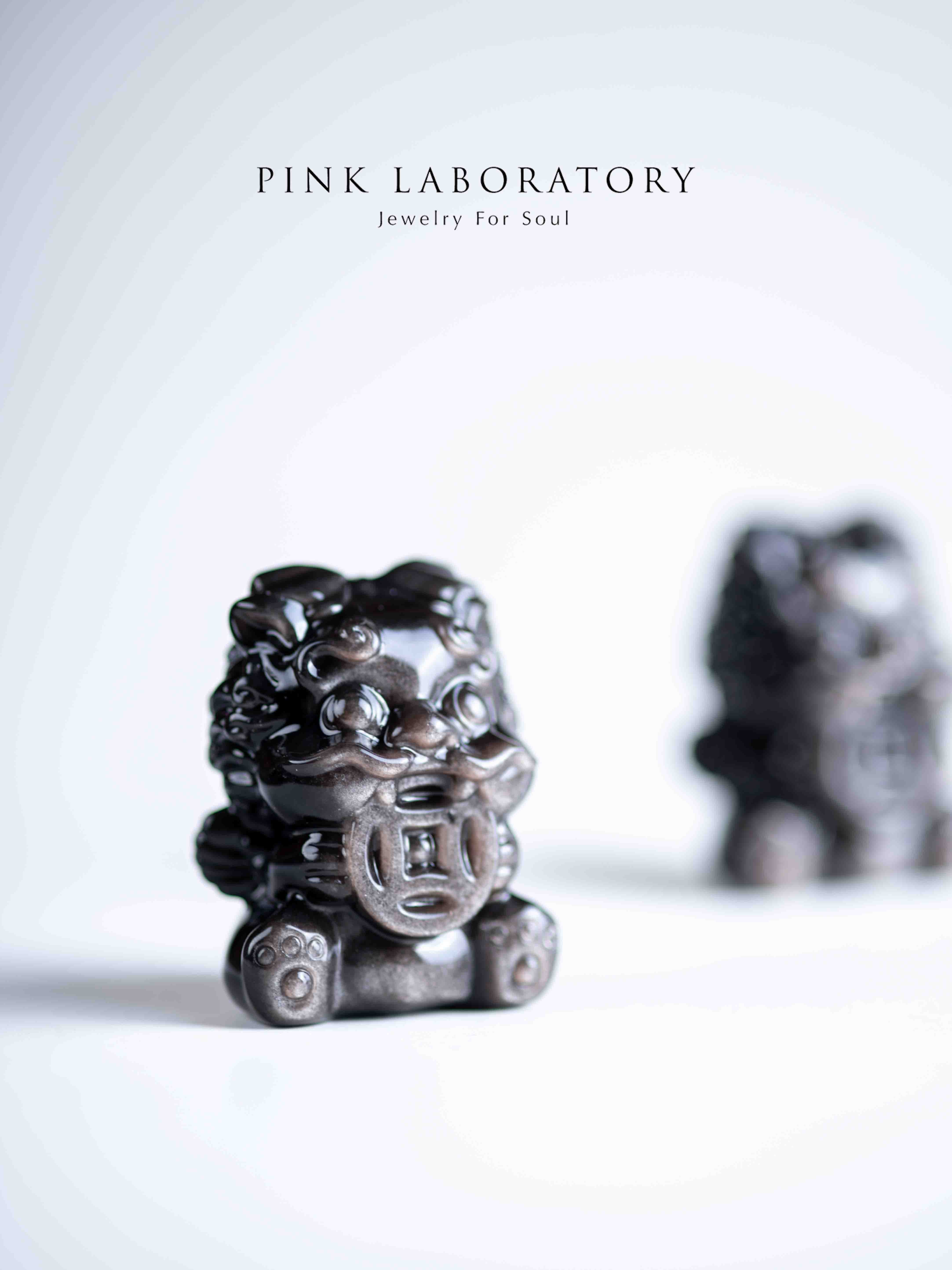 銀曜石招財吞金獸|招財防小人水晶擺件