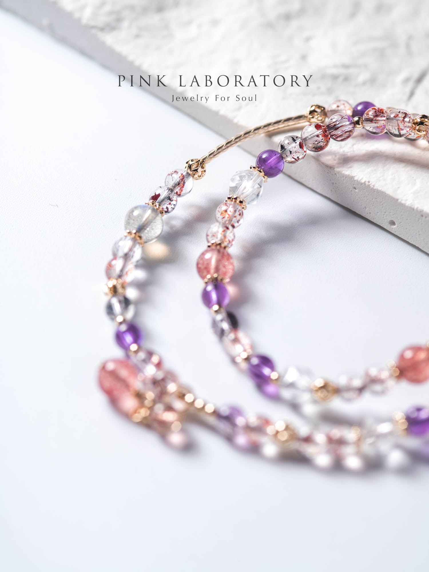 超級七草莓晶14KGF雙圈手鍊