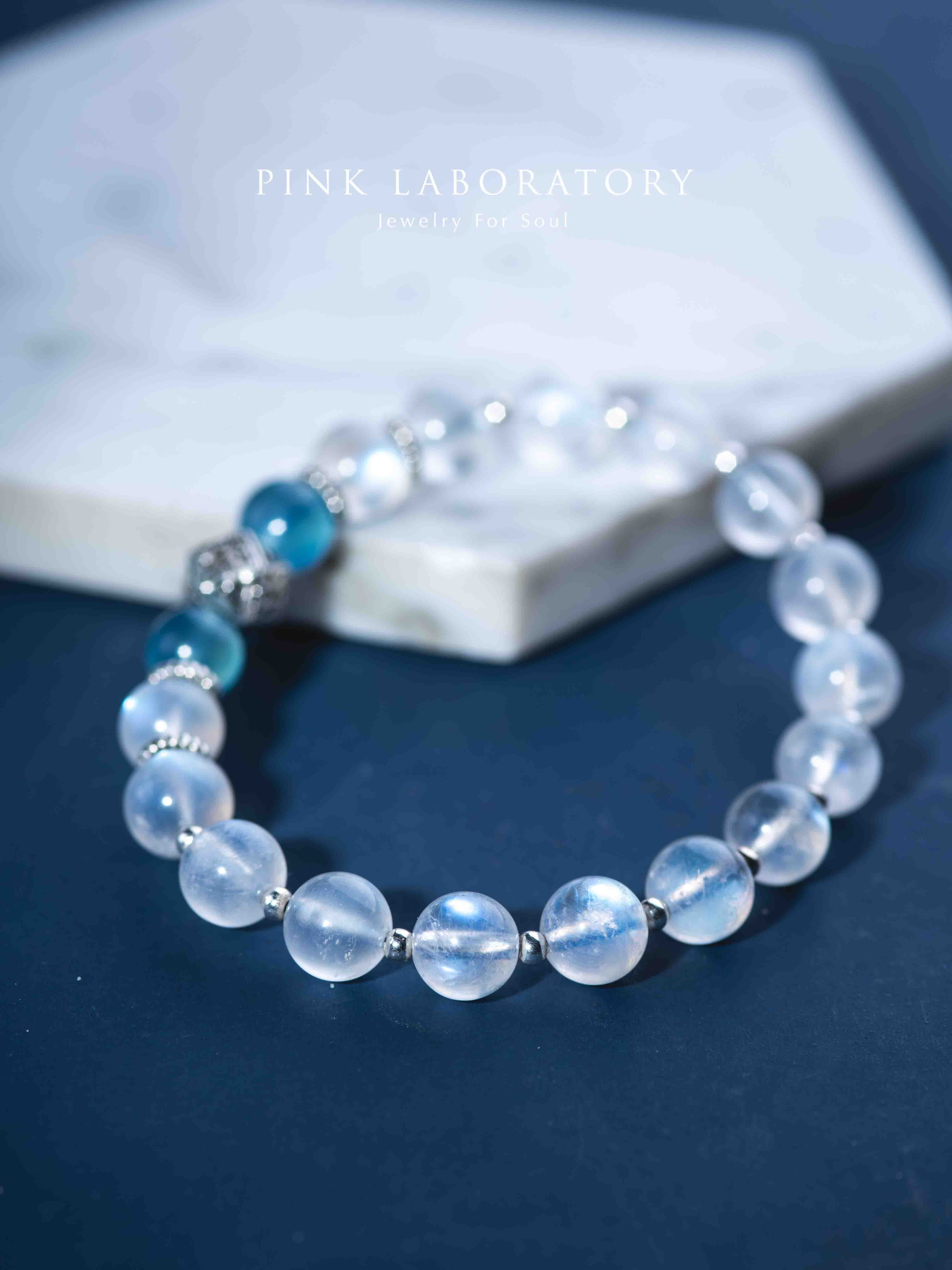 月光石海藍寶925純銀手鍊