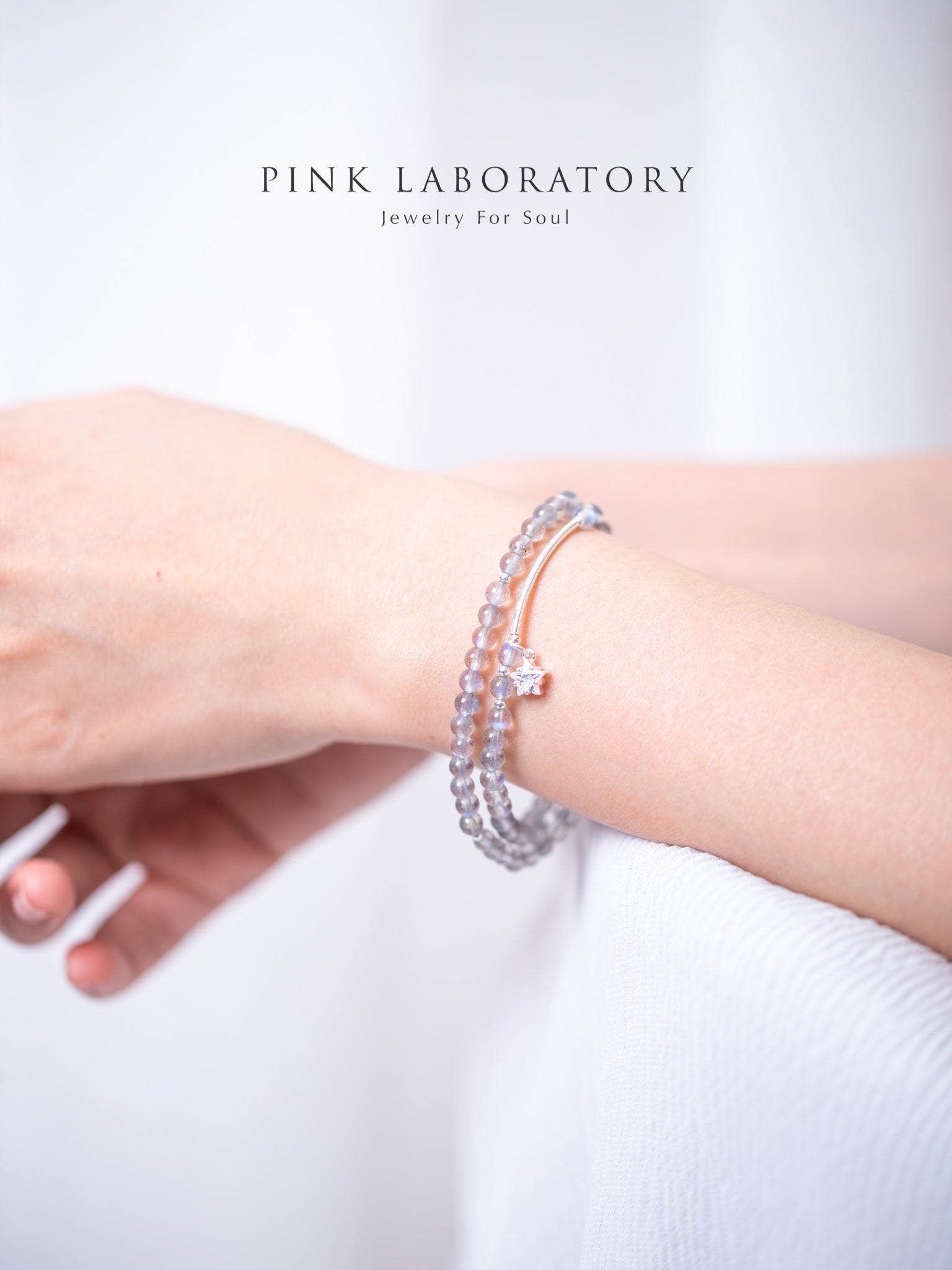 拉長石925純銀雙圈手鍊