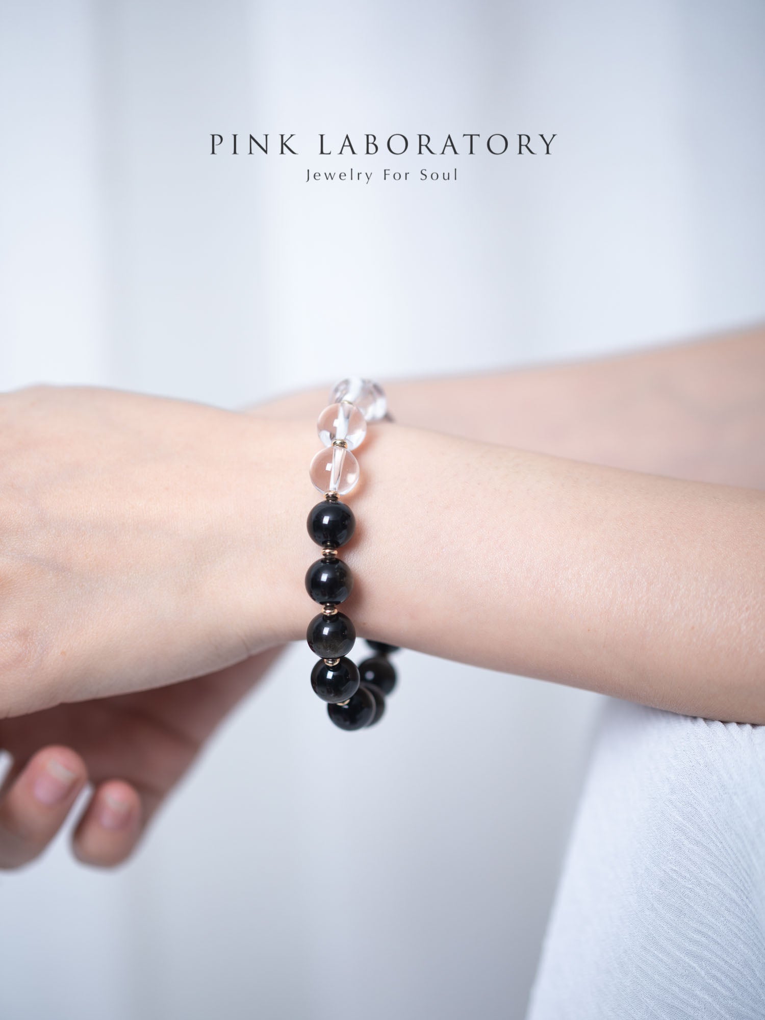 白水晶黑曜石手鍊