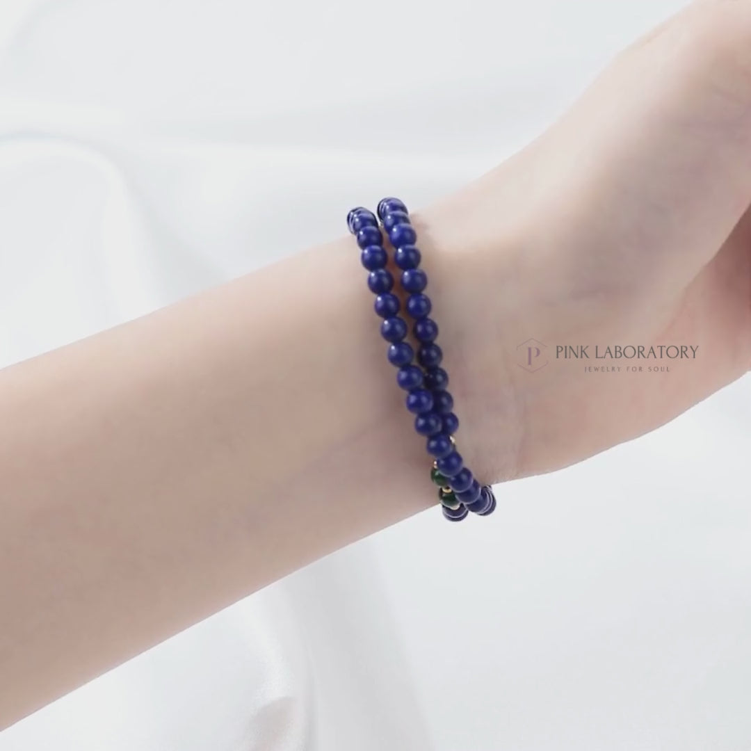 青金石孔雀石14KGF手鍊