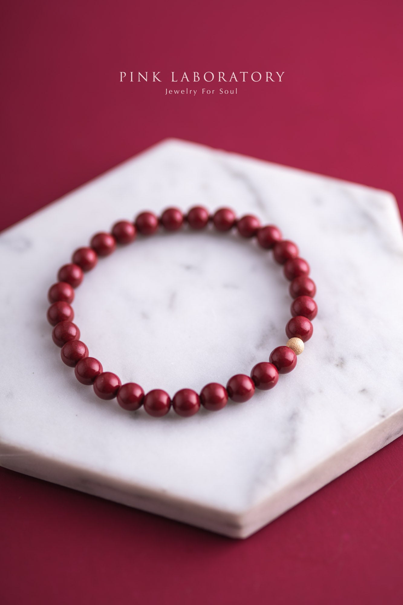 硃砂14K包金手鍊 6mm