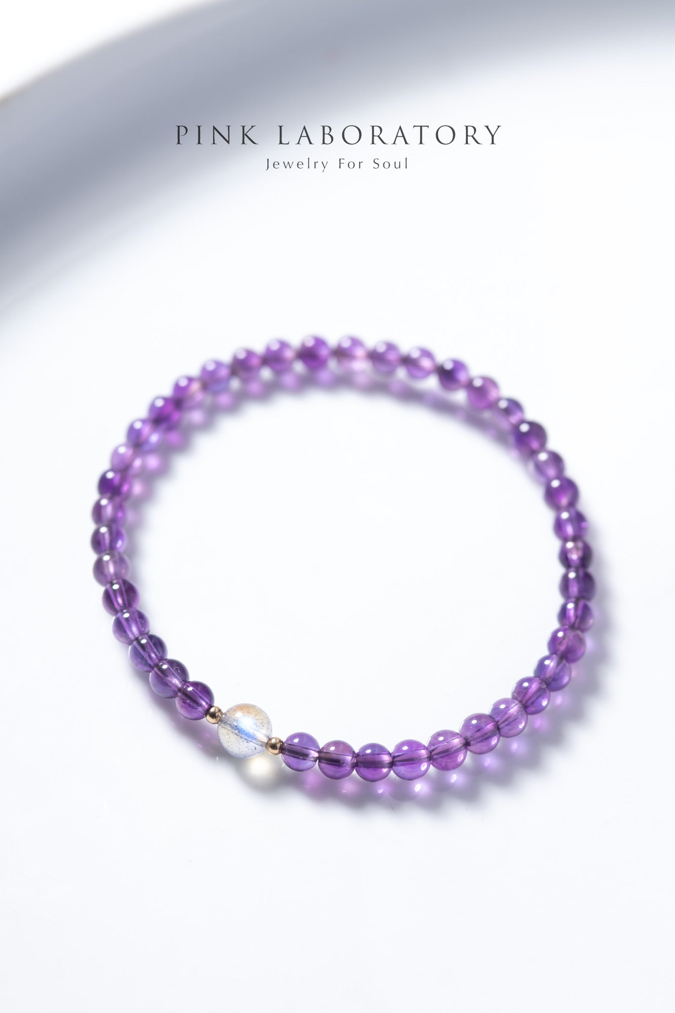 紫水晶拉長石4mm手鍊