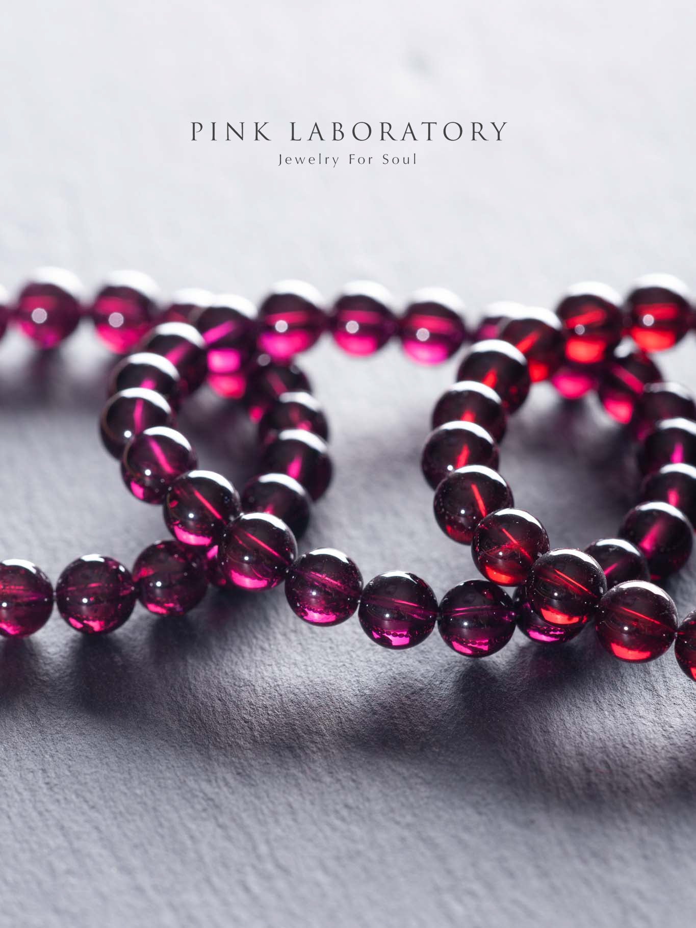 巴西石榴石8mm手鍊 | 紫牙烏酒紅色