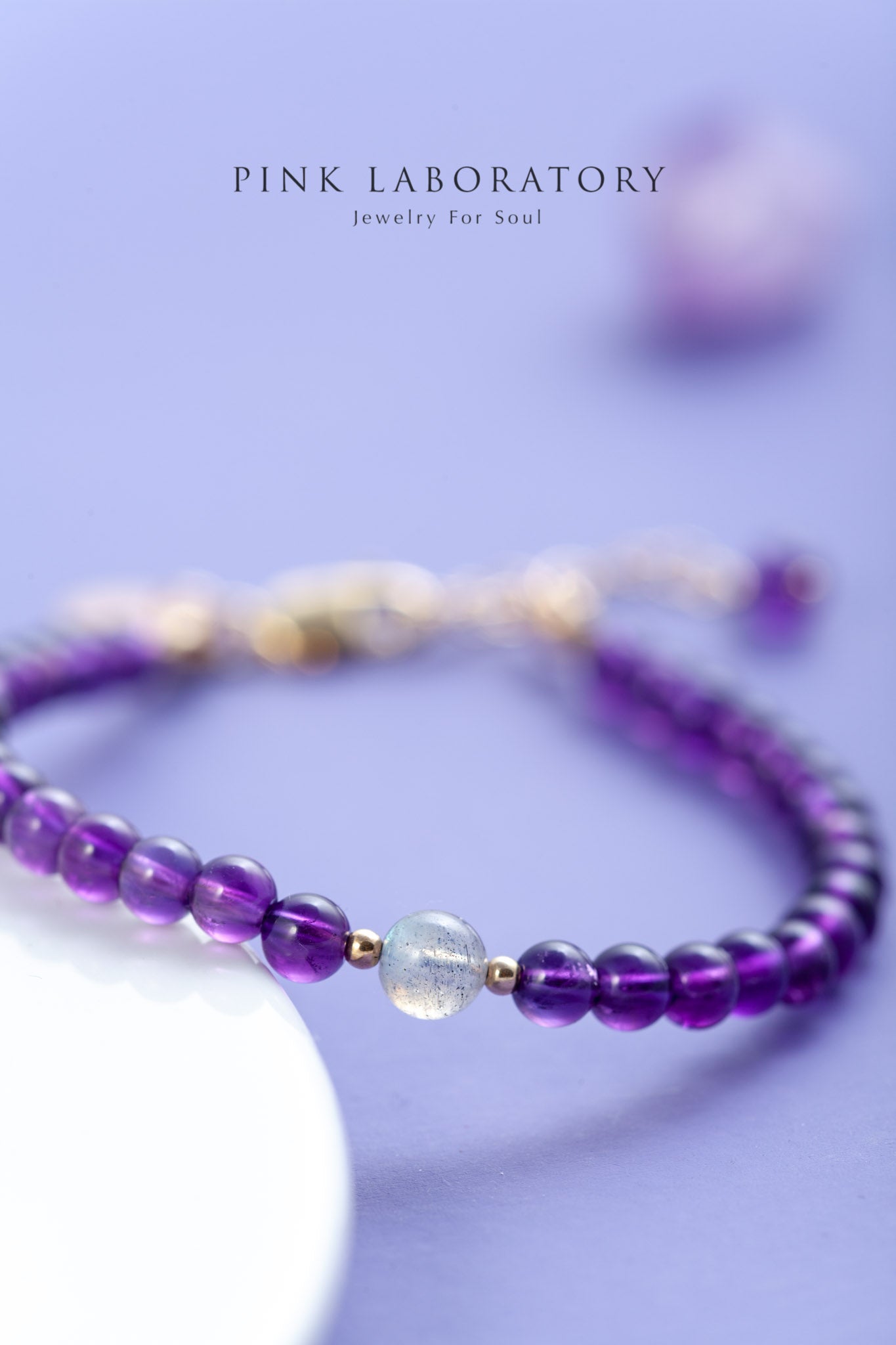 紫水晶拉長石14KGF手鍊