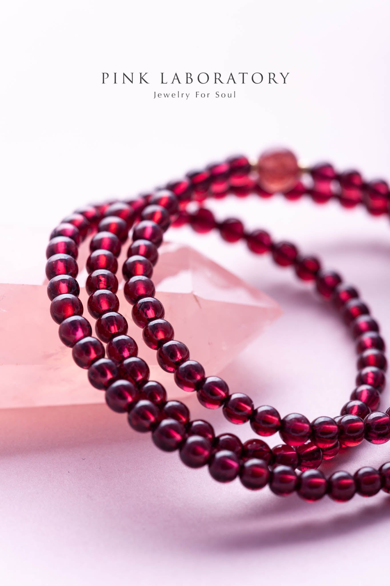 石榴石草莓晶三圈14k包金手鍊