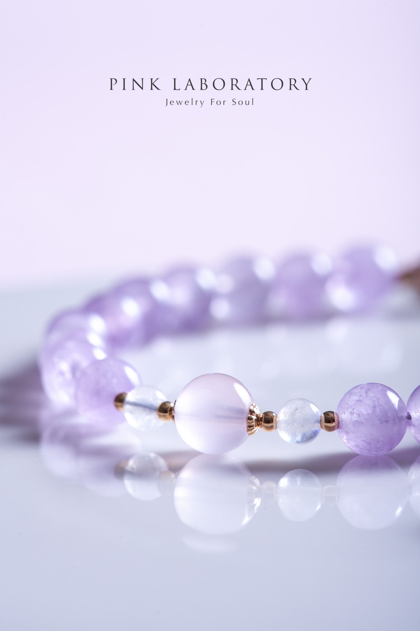 薰衣草紫水晶月光石14k包金手鍊