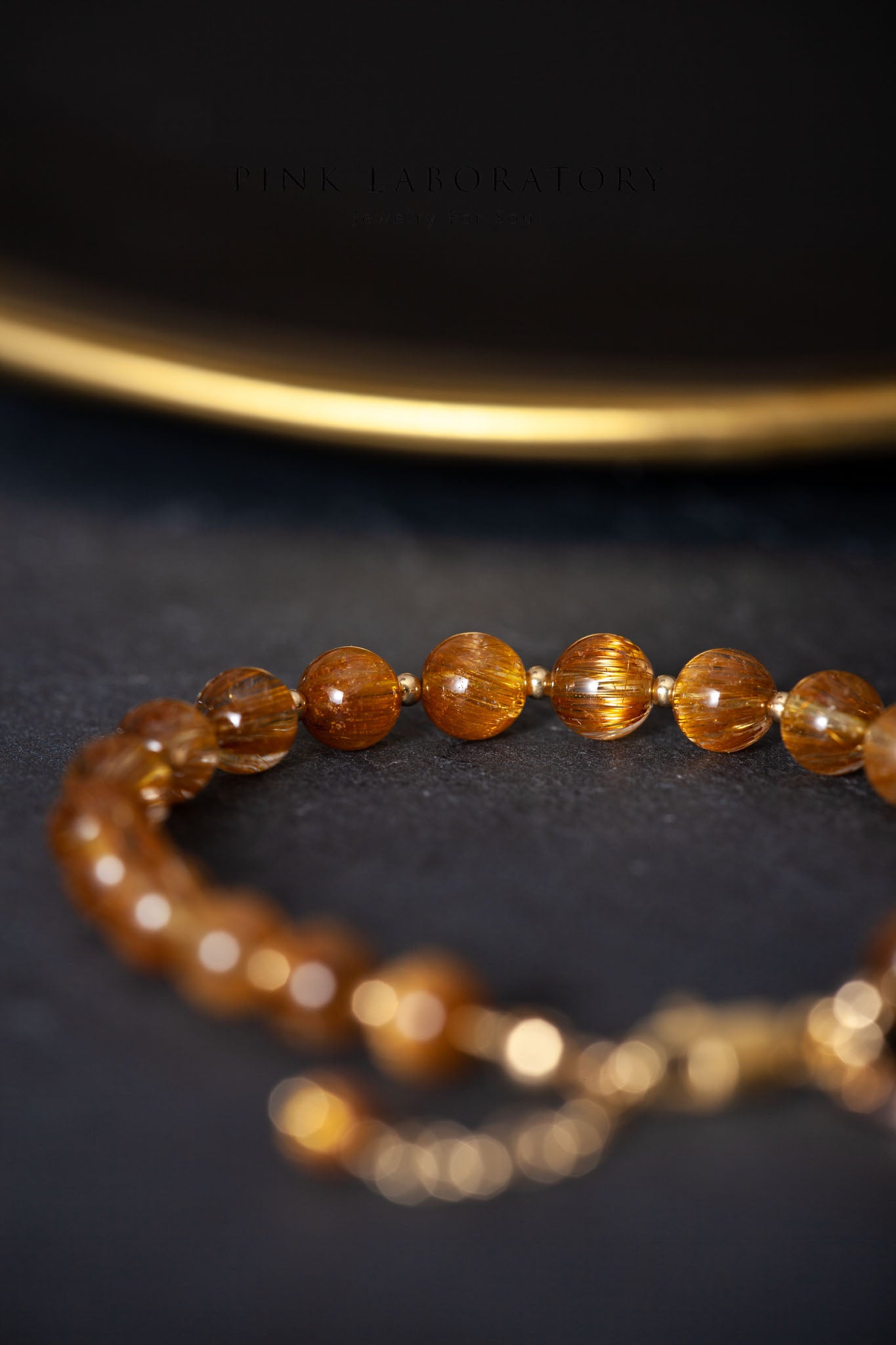 銅鈦晶14k包金手鍊