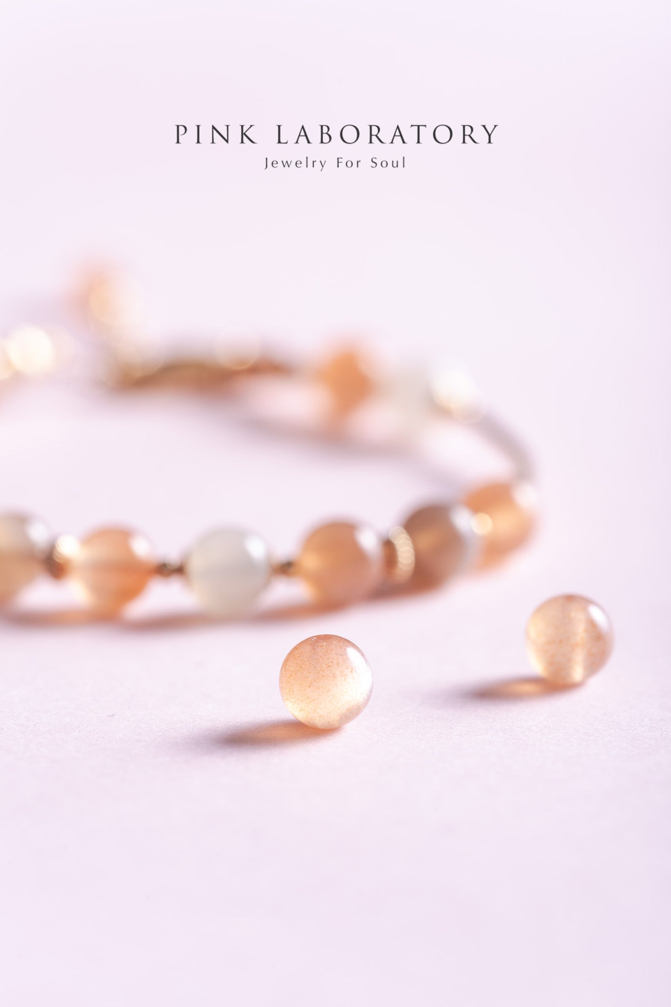 橙月光石14k包金手鍊