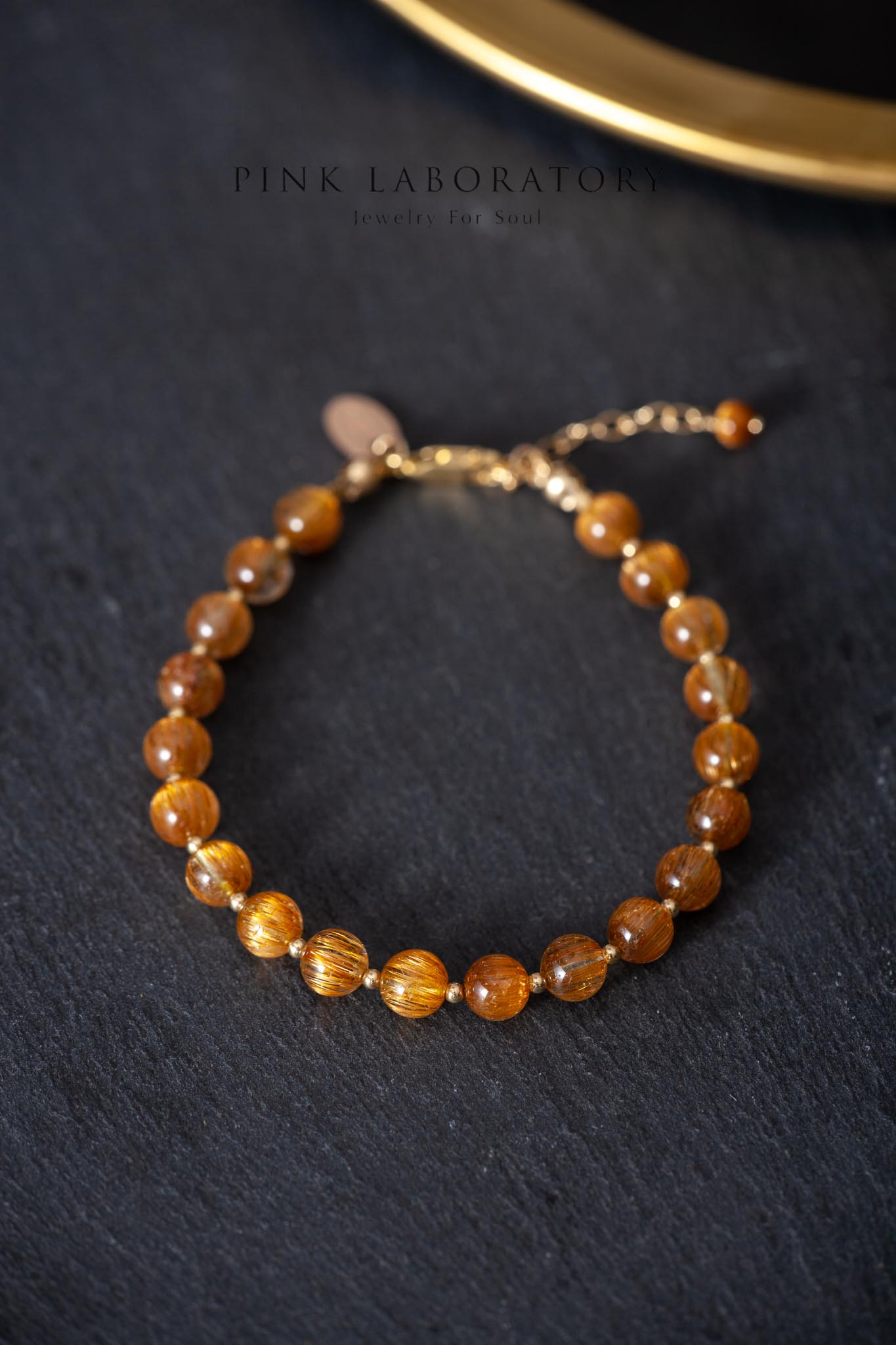 銅鈦晶14k包金手鍊