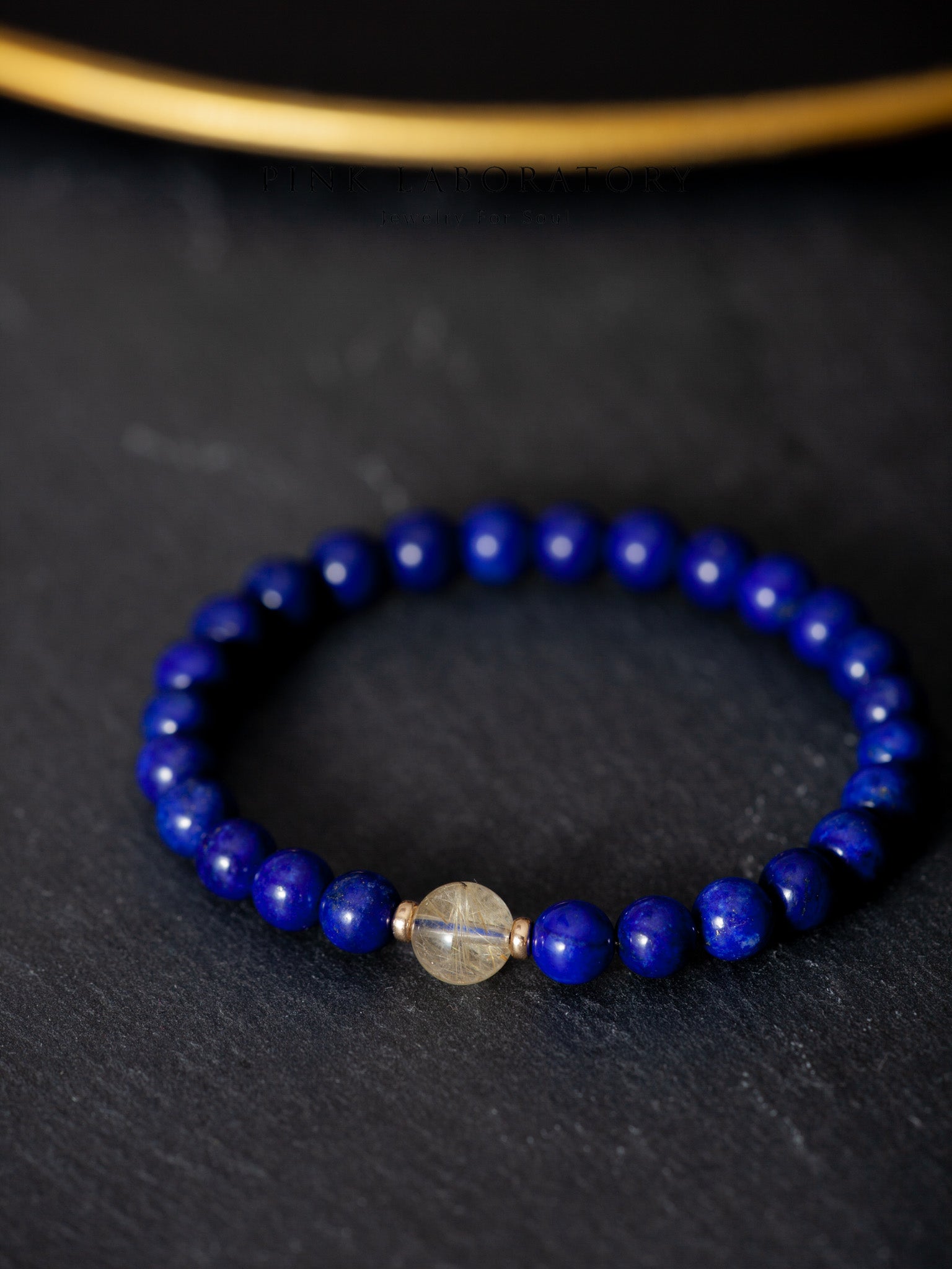 群青山谷 | 青金石金髮晶手鍊