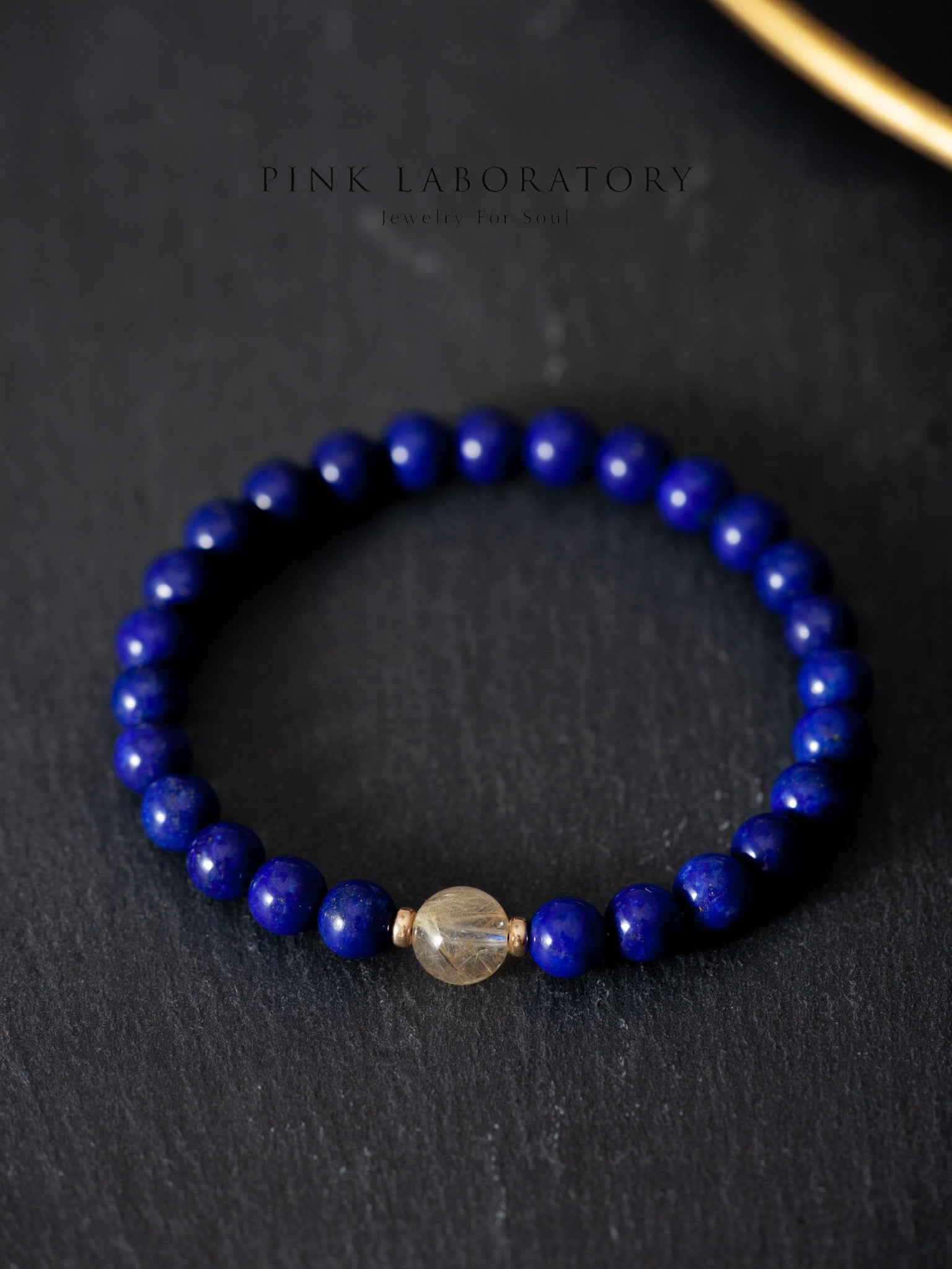 群青山谷 | 青金石金髮晶手鍊