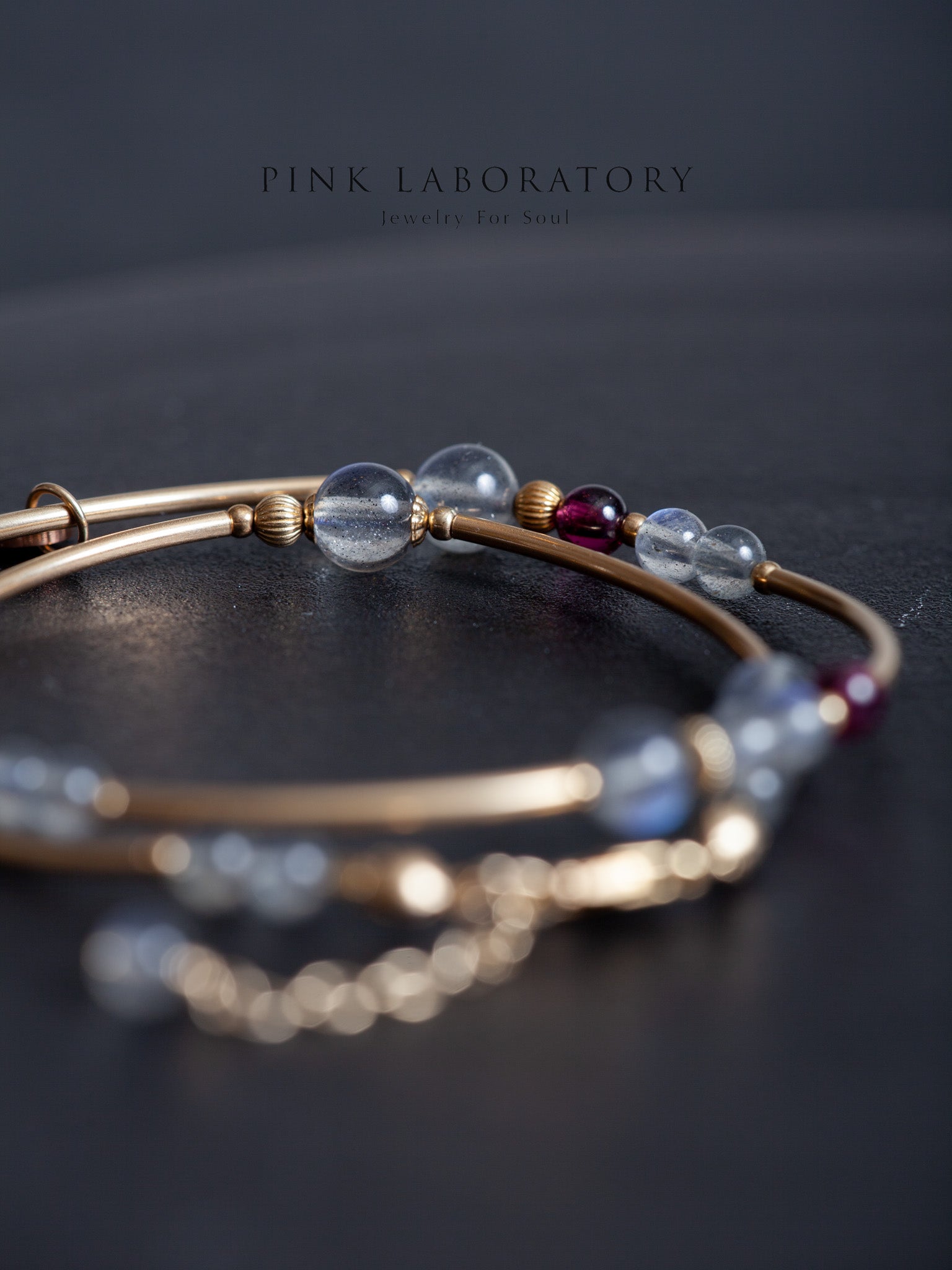 拉長石石榴石14k包金手鍊