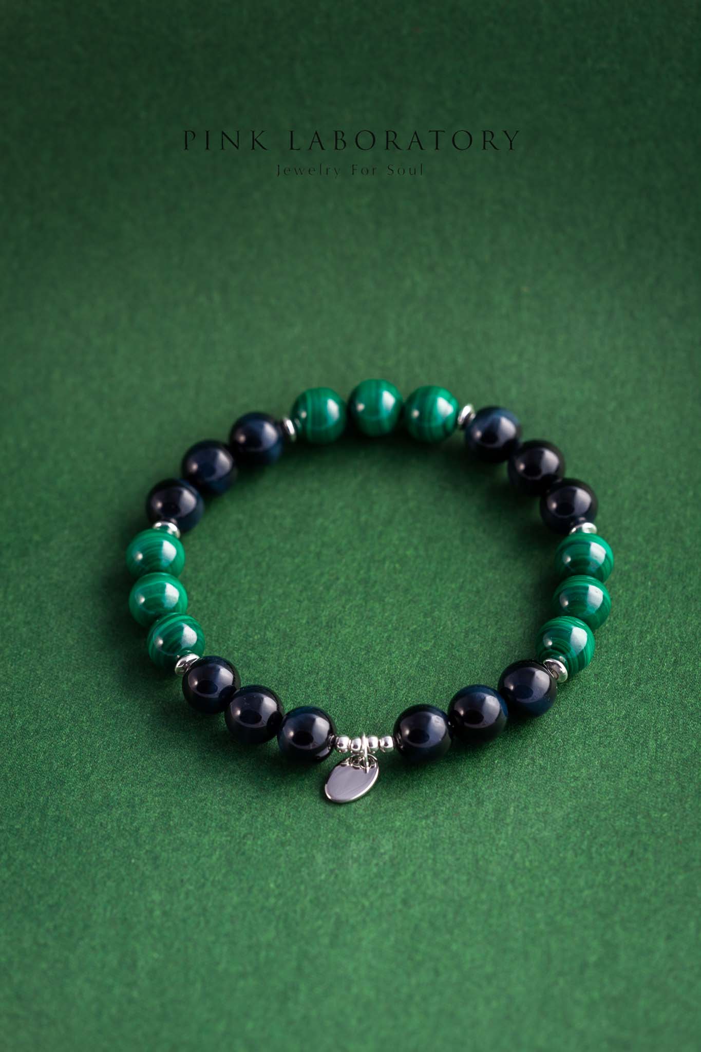 孔雀石藍虎眼石手鍊