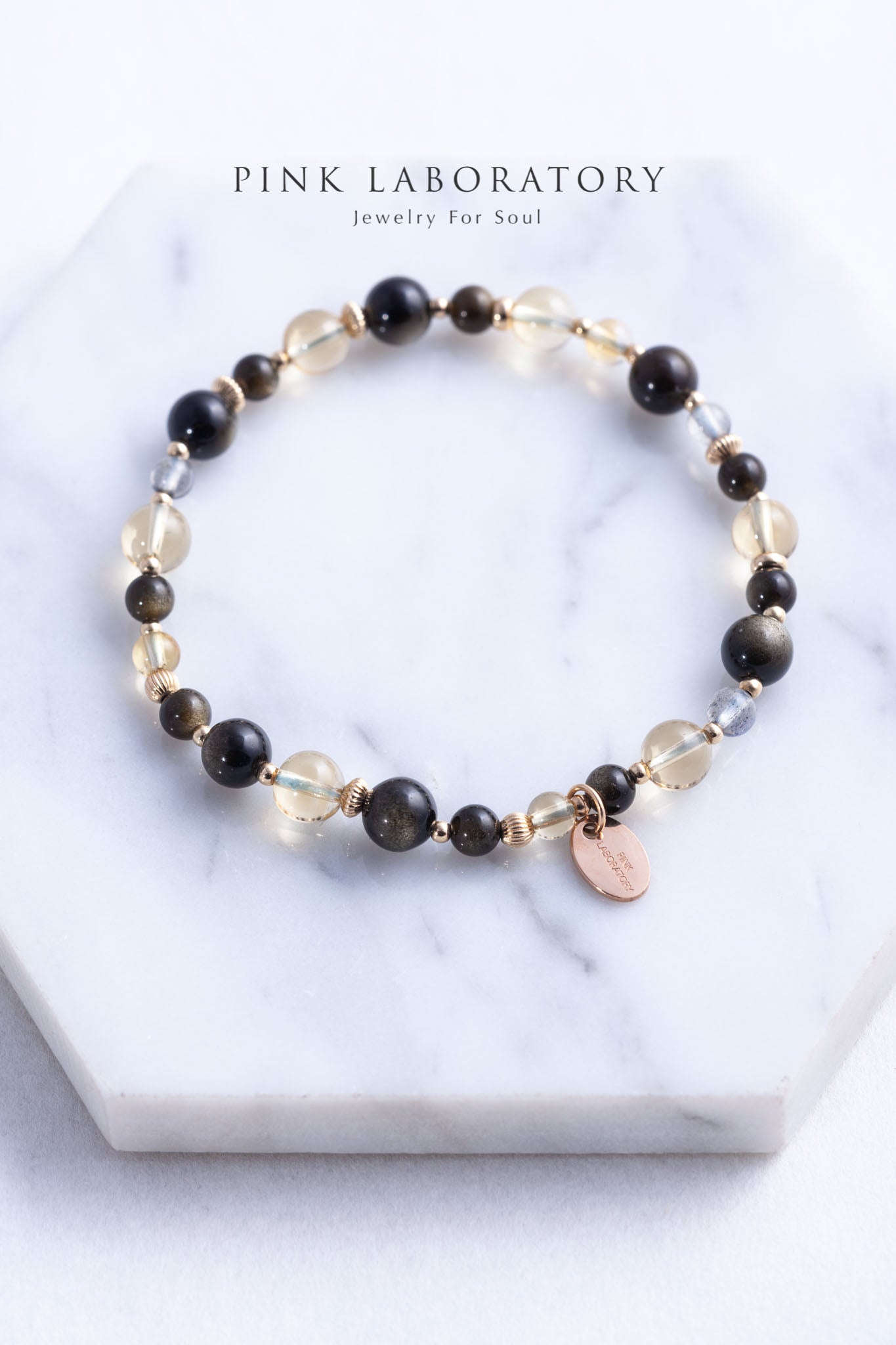 黃水晶黑曜石手鍊