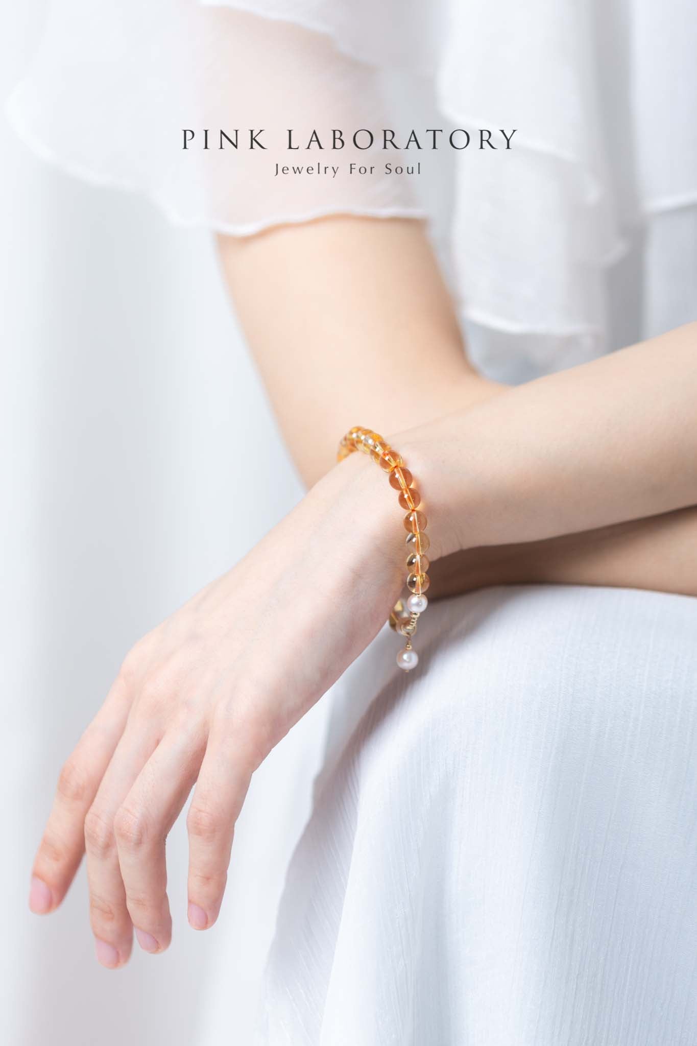 黃水晶珍珠6mm手鍊 | 招財水晶