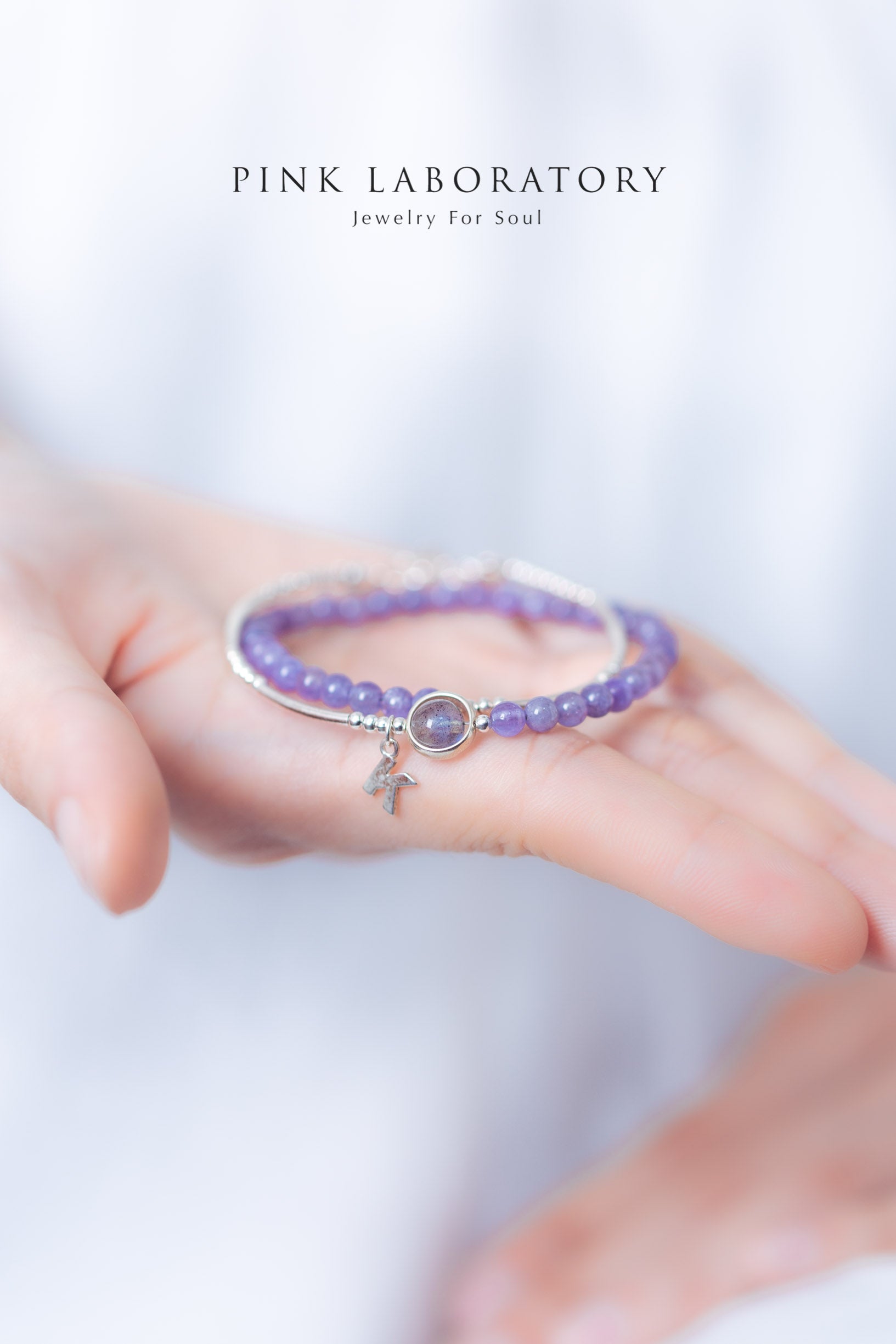 坦桑石拉長石925純銀兩圈手鍊