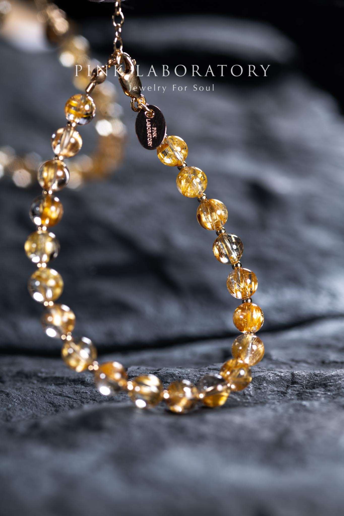 金鈦晶金髮晶招財手鍊 6mm 6A