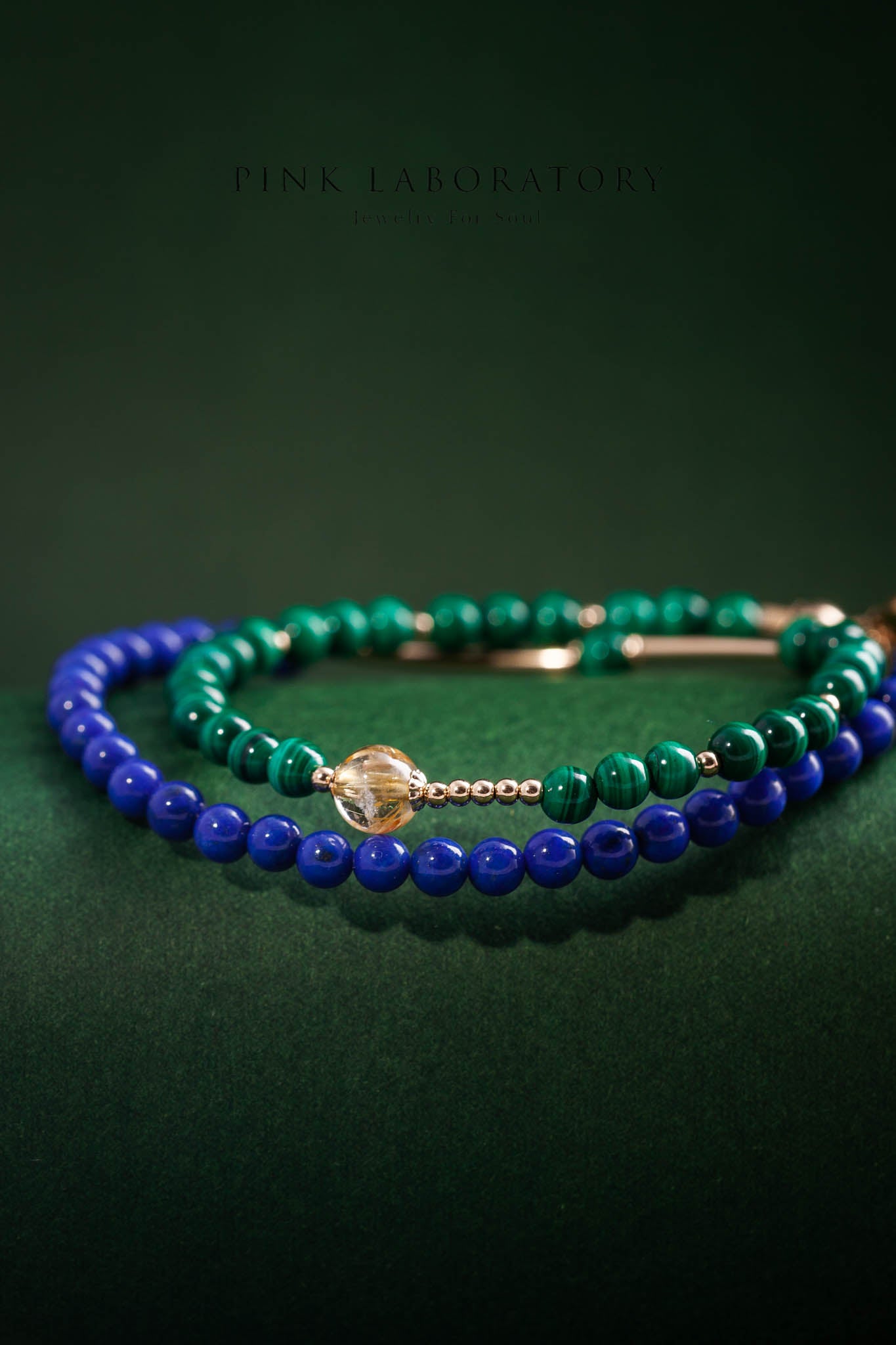 孔雀石青金石手鍊