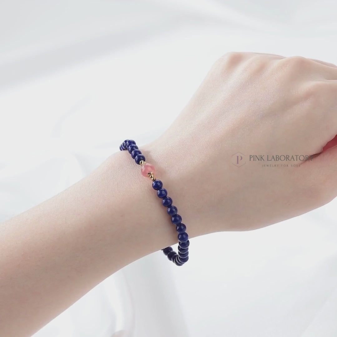 青金石紅紋石14KGF手鍊