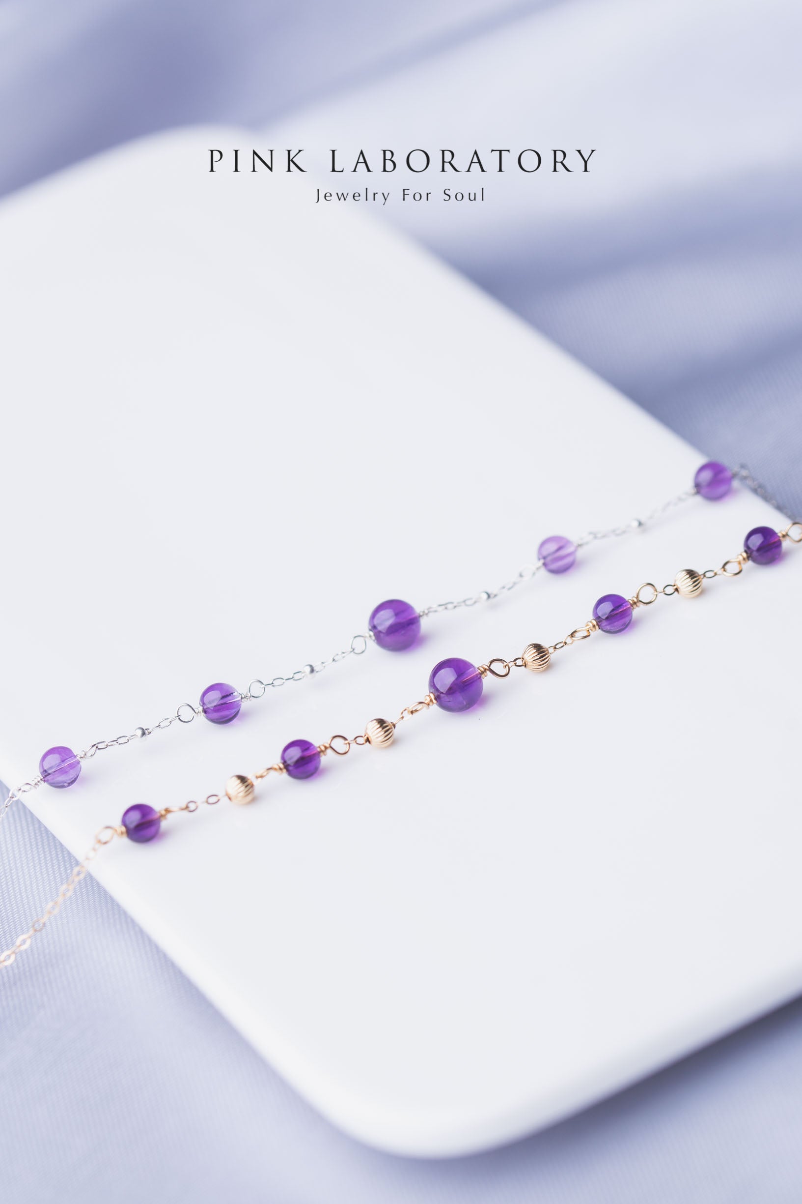 巴西紫水晶手鍊 | 14K包金