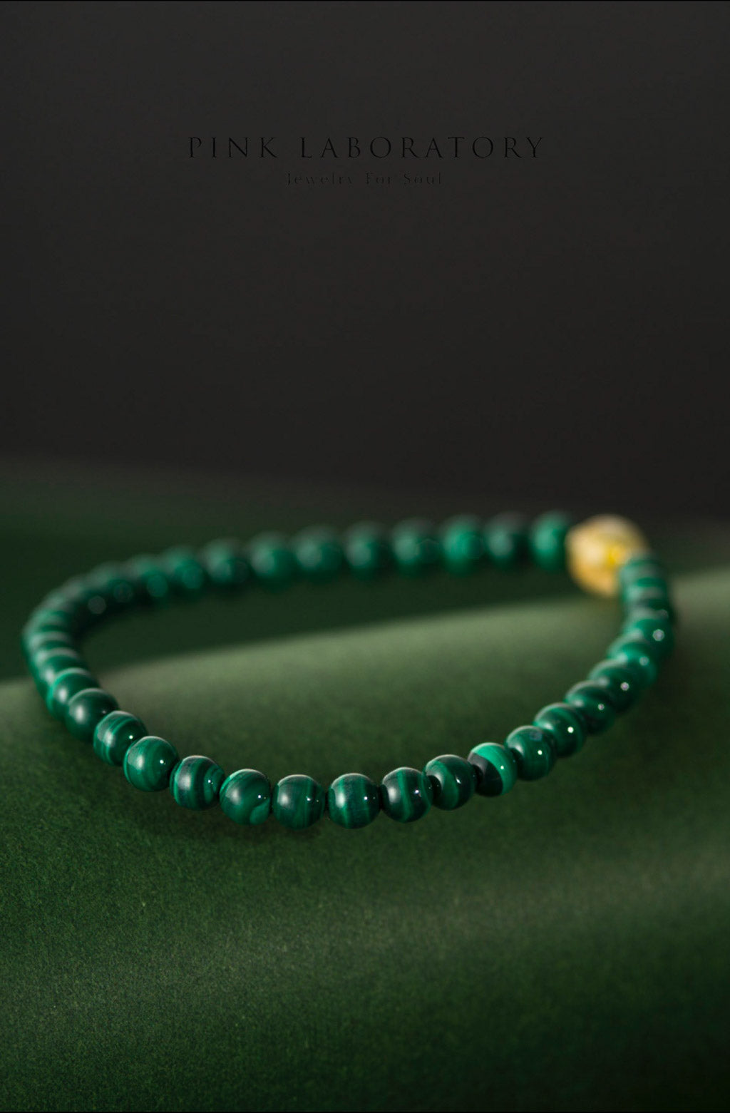 孔雀石金髮晶14KGF手鏈