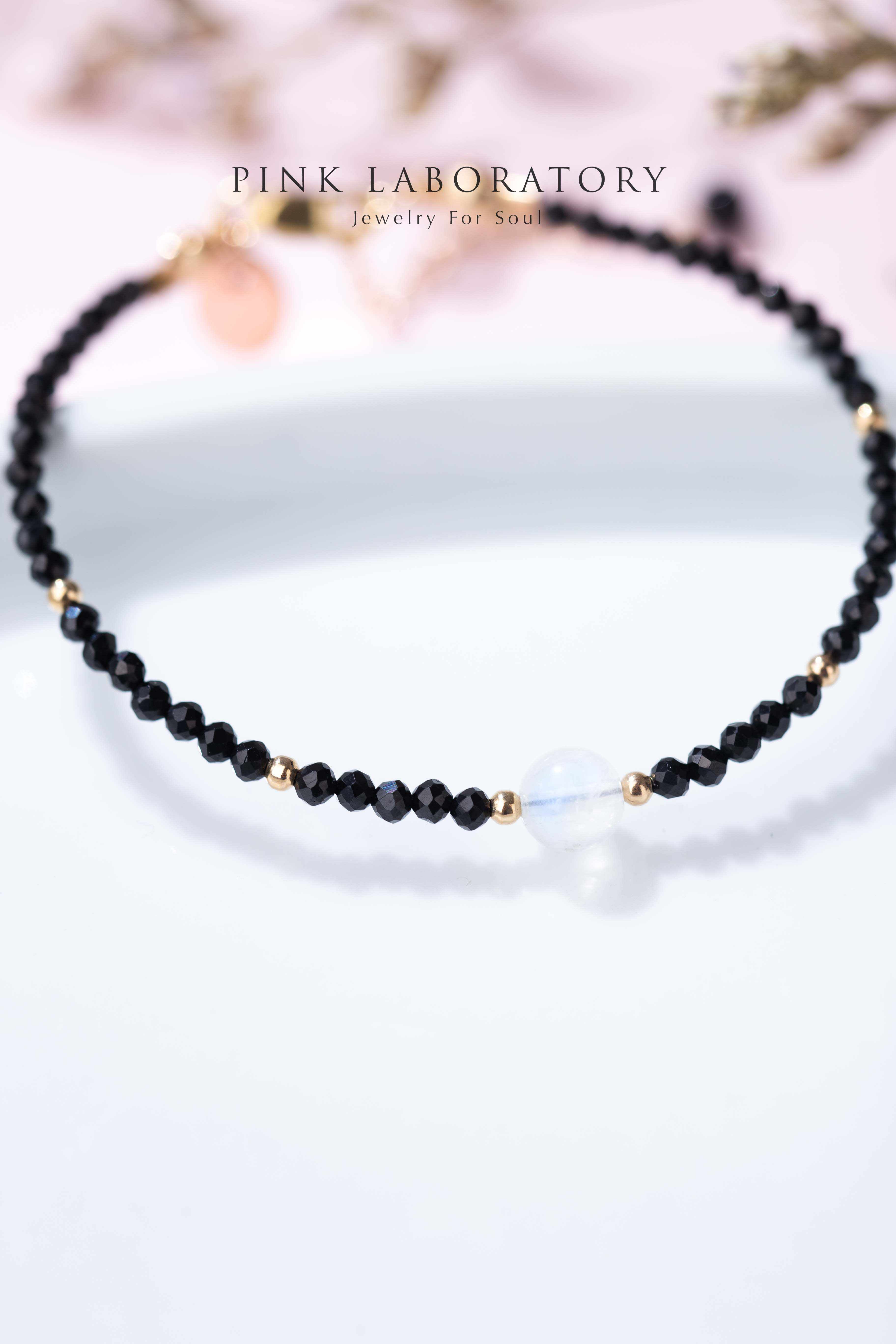 尖晶石月亮石14KGF手鍊