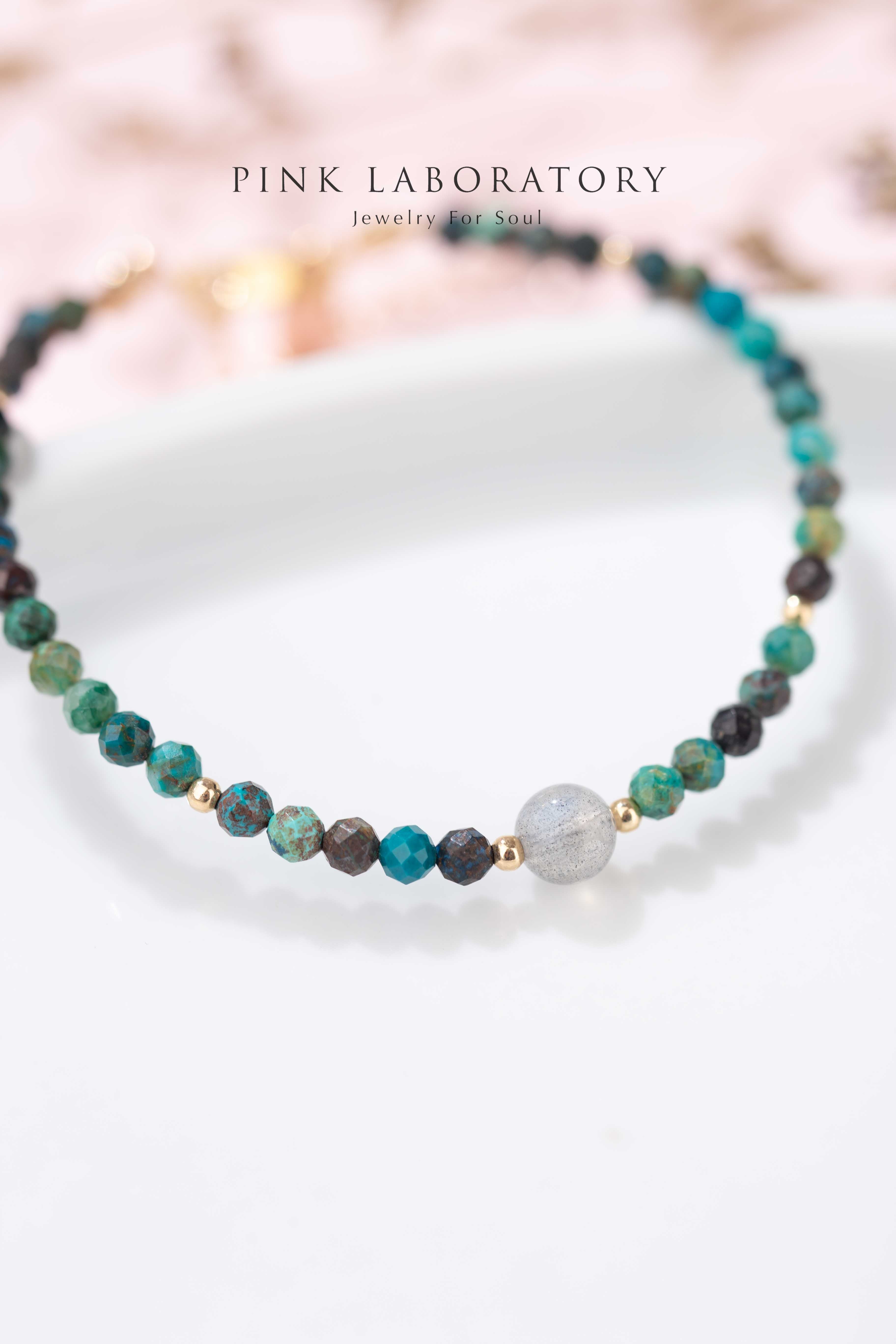 鳳凰石拉長石14KGF手鍊