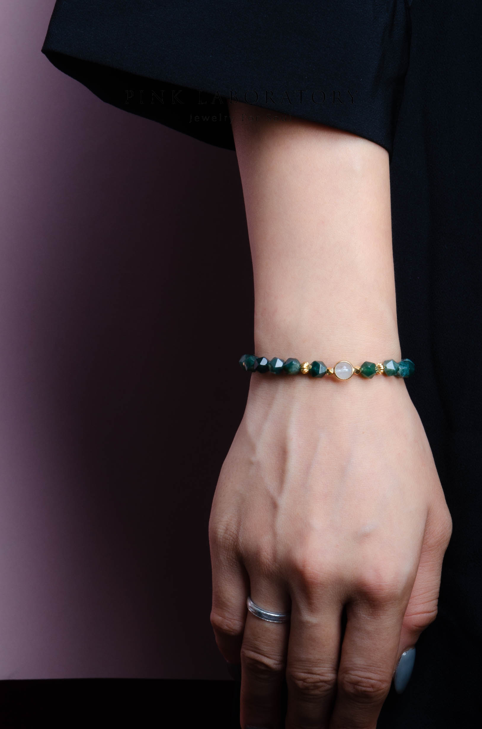 水草瑪瑙月光石手鍊