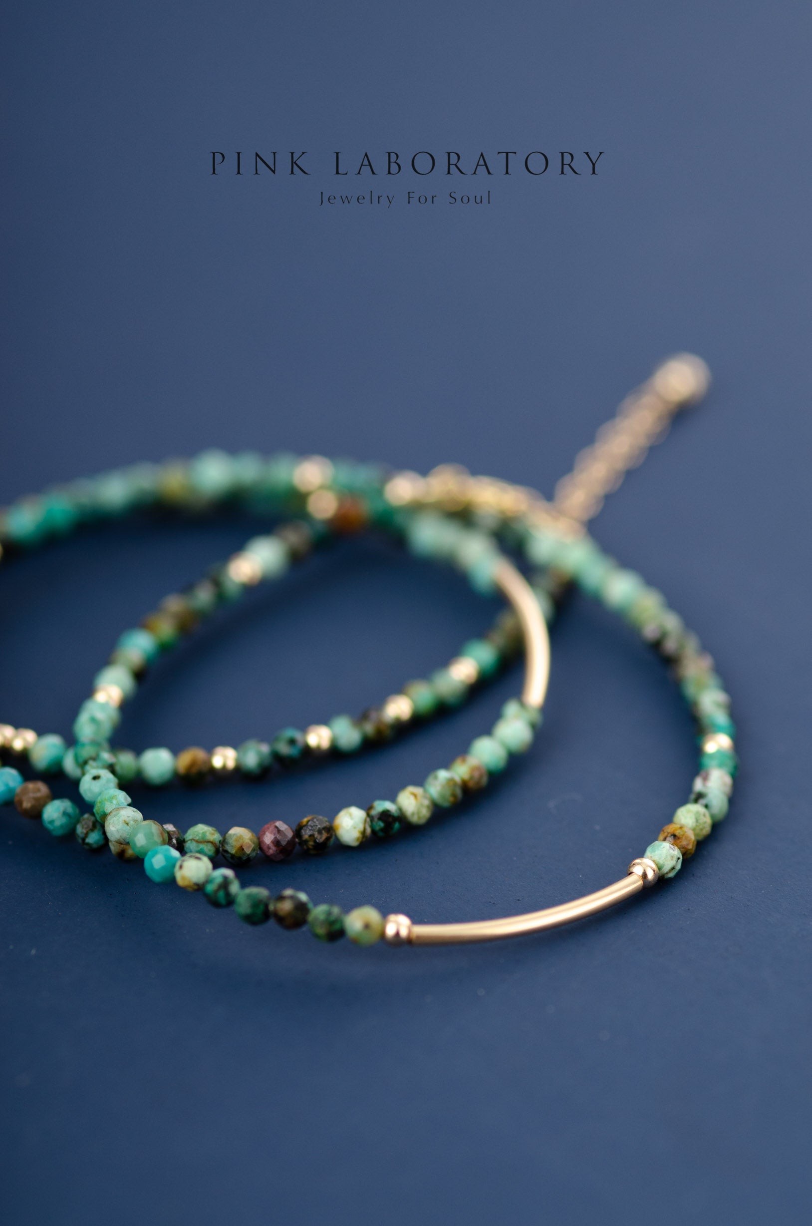 非洲綠松石極細14KGF手鍊