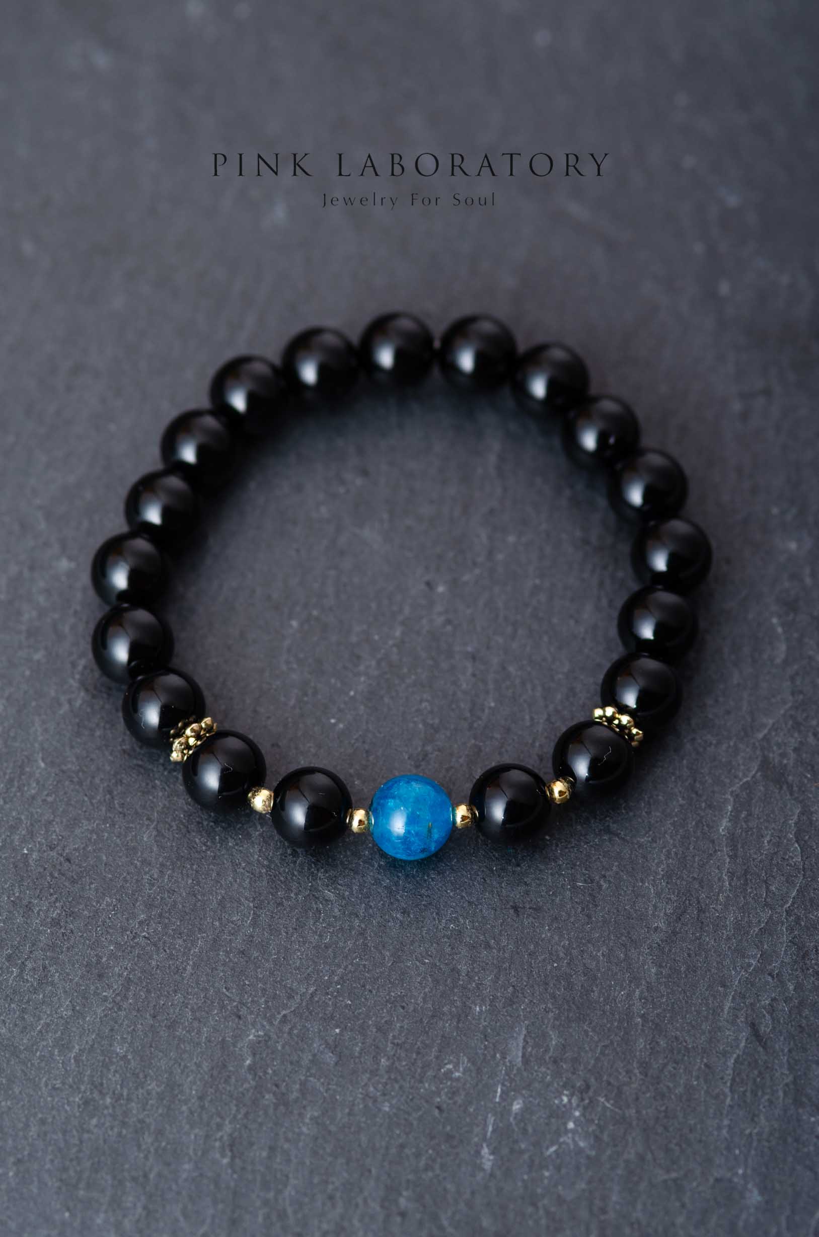 黑瑪瑙磷灰石8mm手鍊