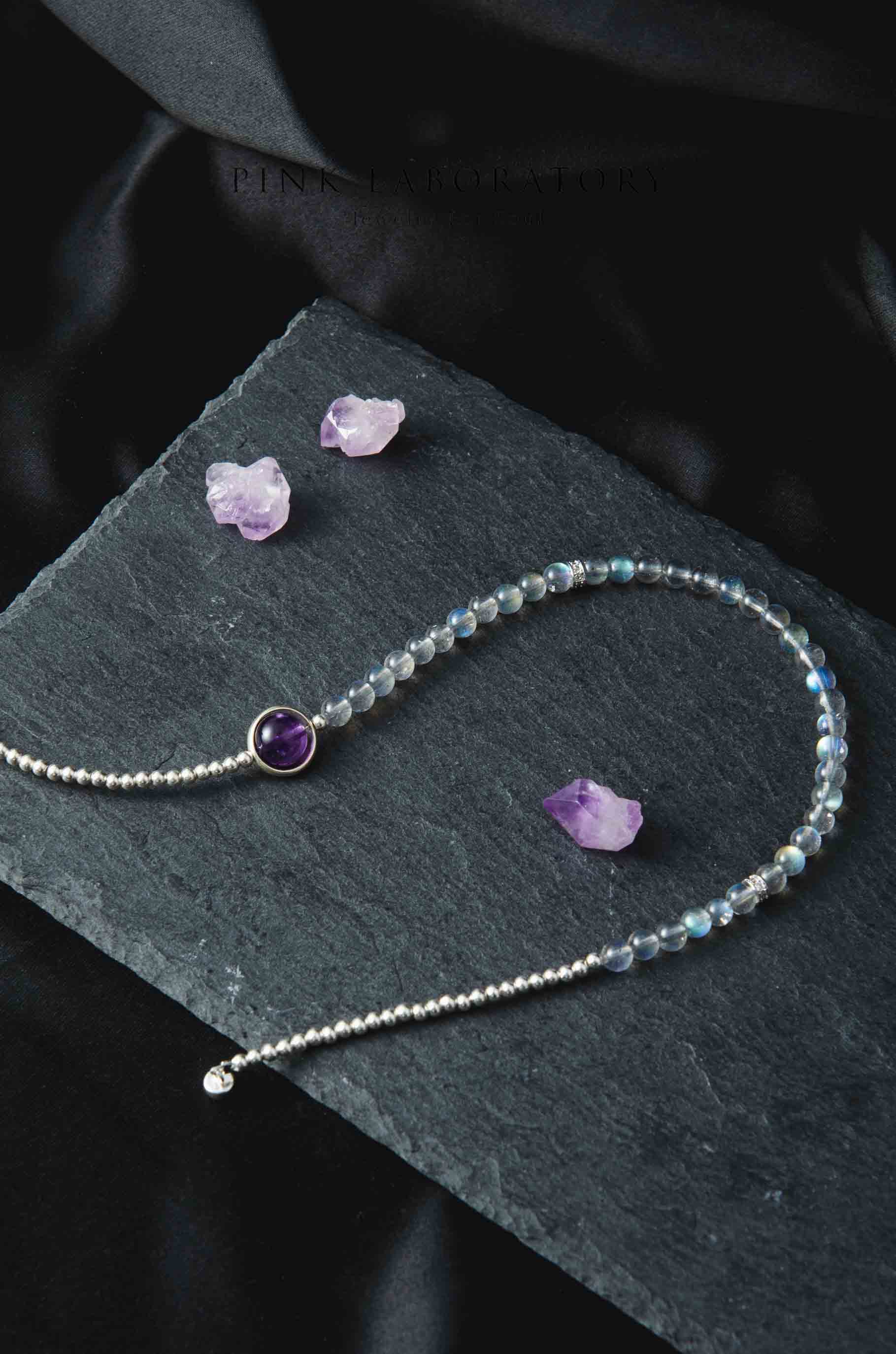 夜色 | 紫水晶拉長石雙圈手鍊